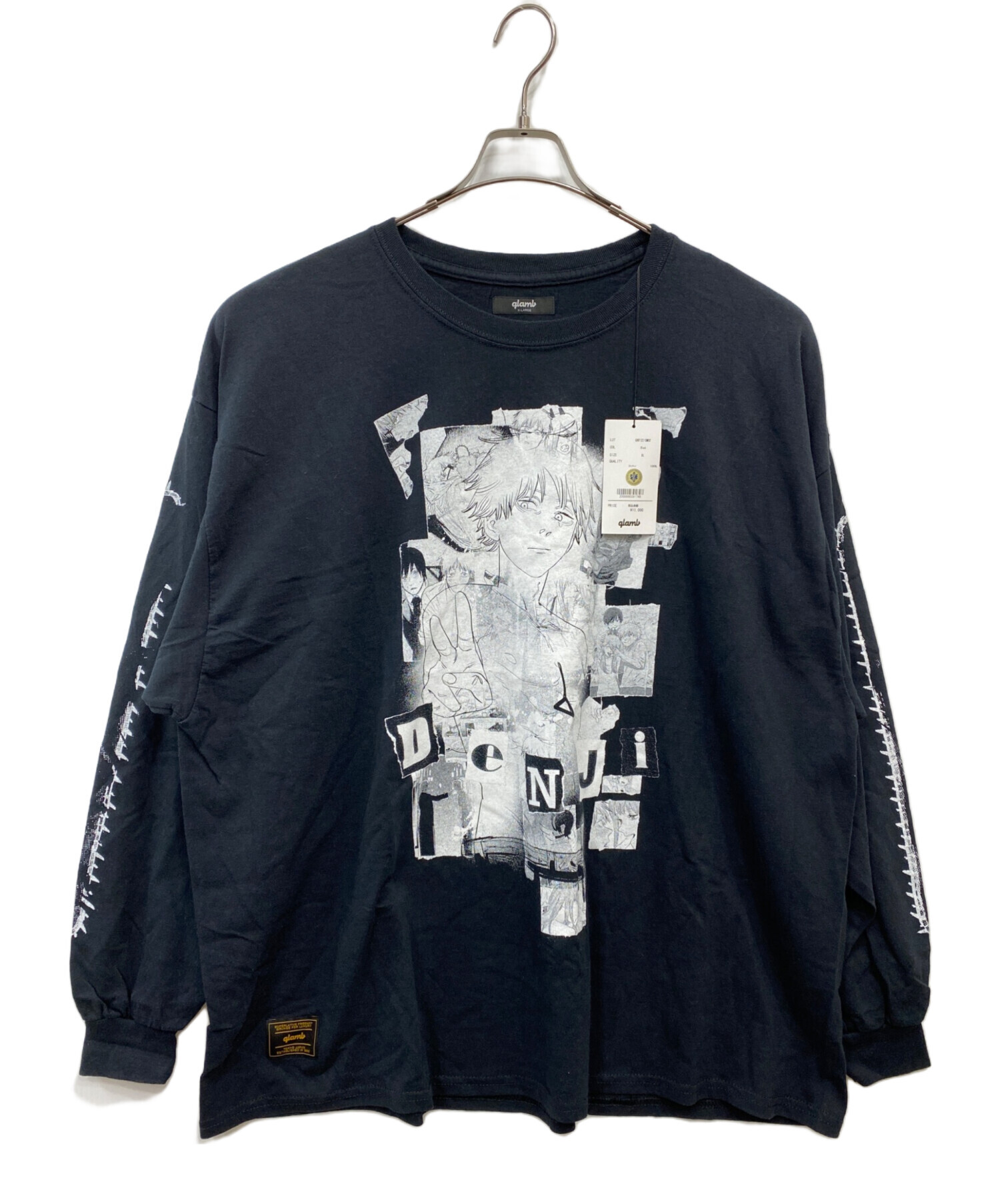 中古・古着通販】glamb (グラム) プリントカットソー ブラック サイズ 
