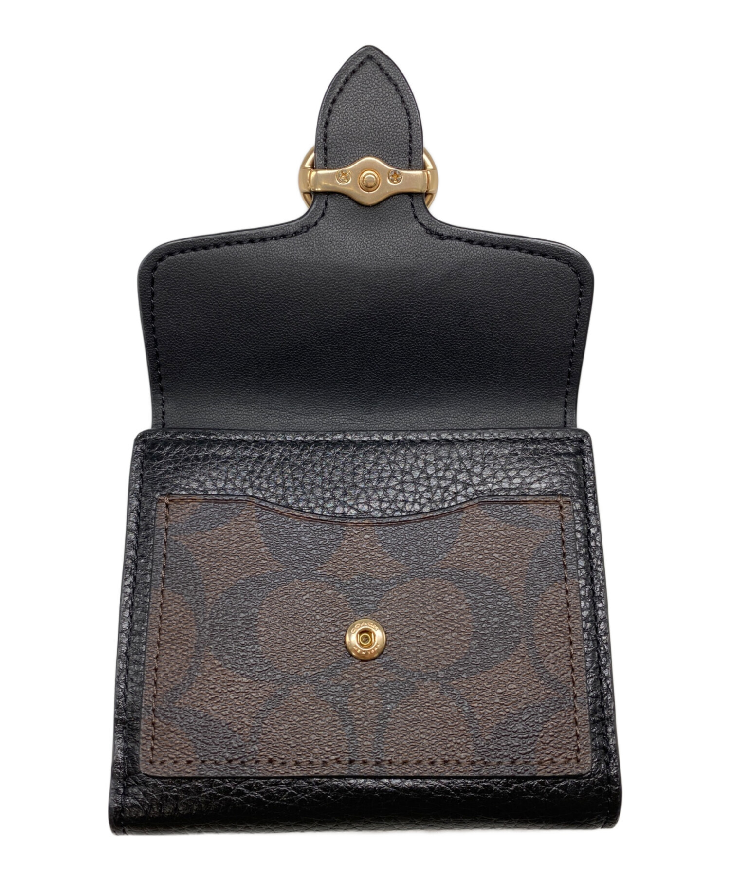 中古・古着通販】COACH (コーチ) 2つ折り財布 ブラック｜ブランド