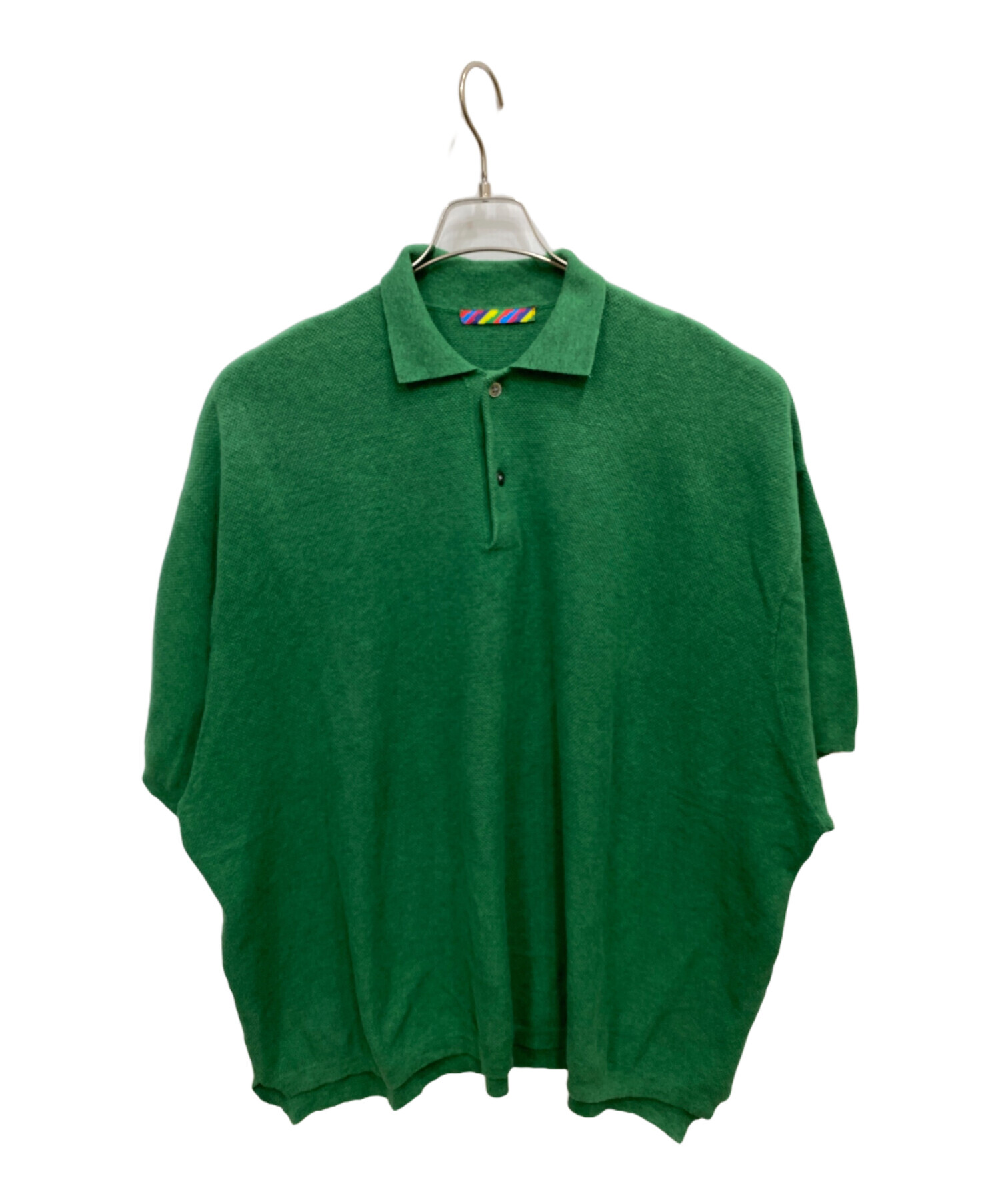 中古・古着通販】is-ness (イズネス) KNITTED BIG POLO グリーン 