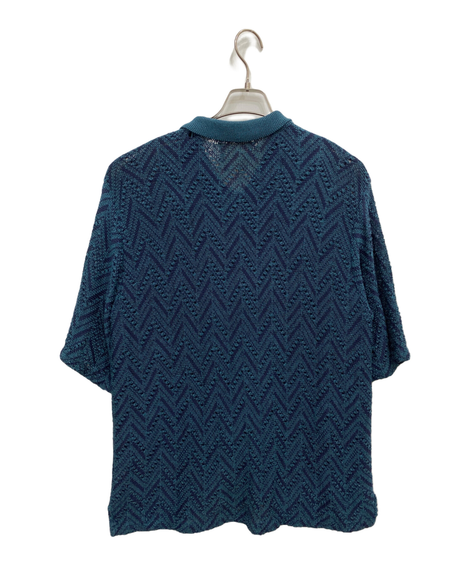 中古・古着通販】YOKE (ヨーク) HERRINGBONE MESH SHIRT グリーン