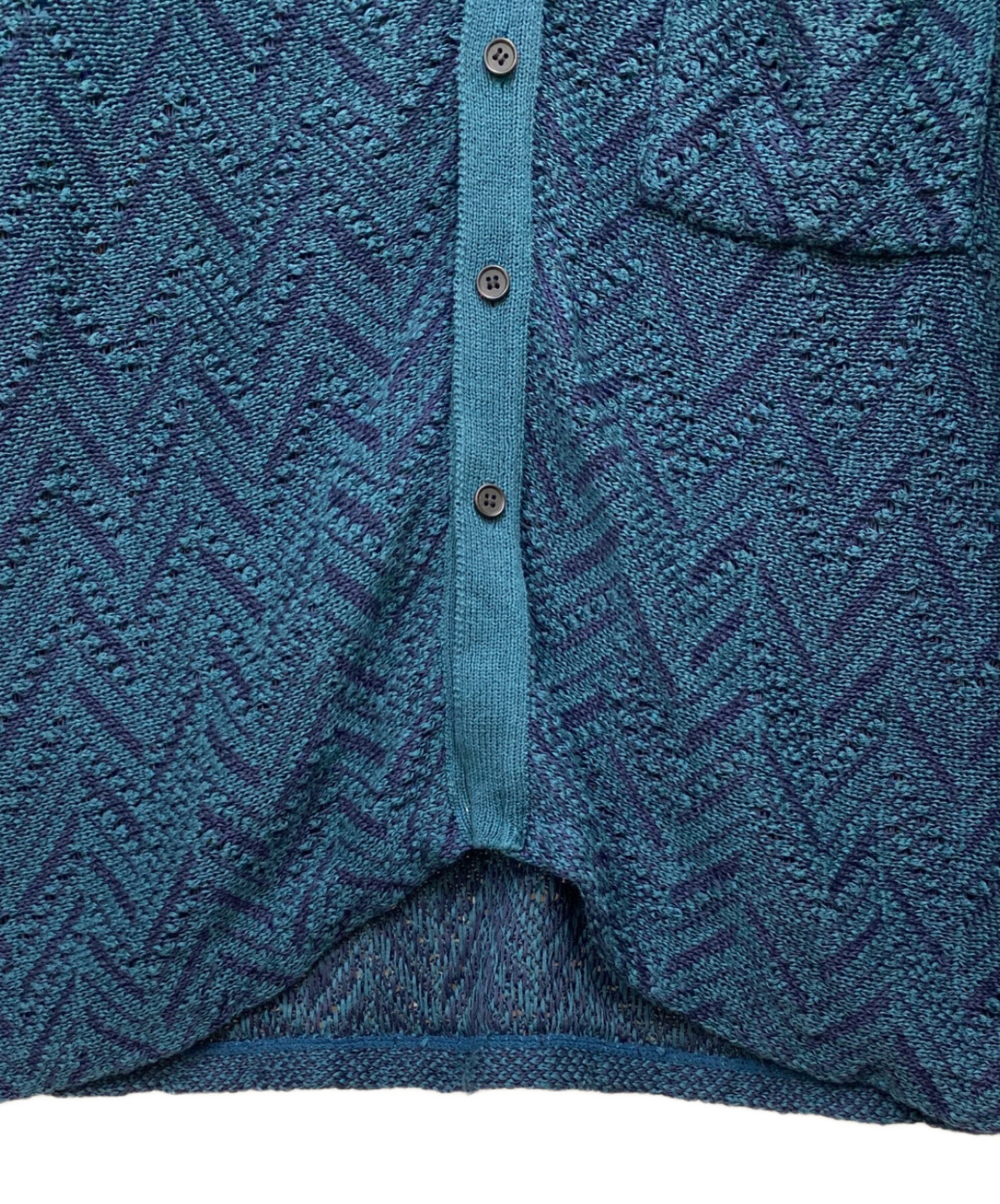 中古・古着通販】YOKE (ヨーク) HERRINGBONE MESH SHIRT グリーン