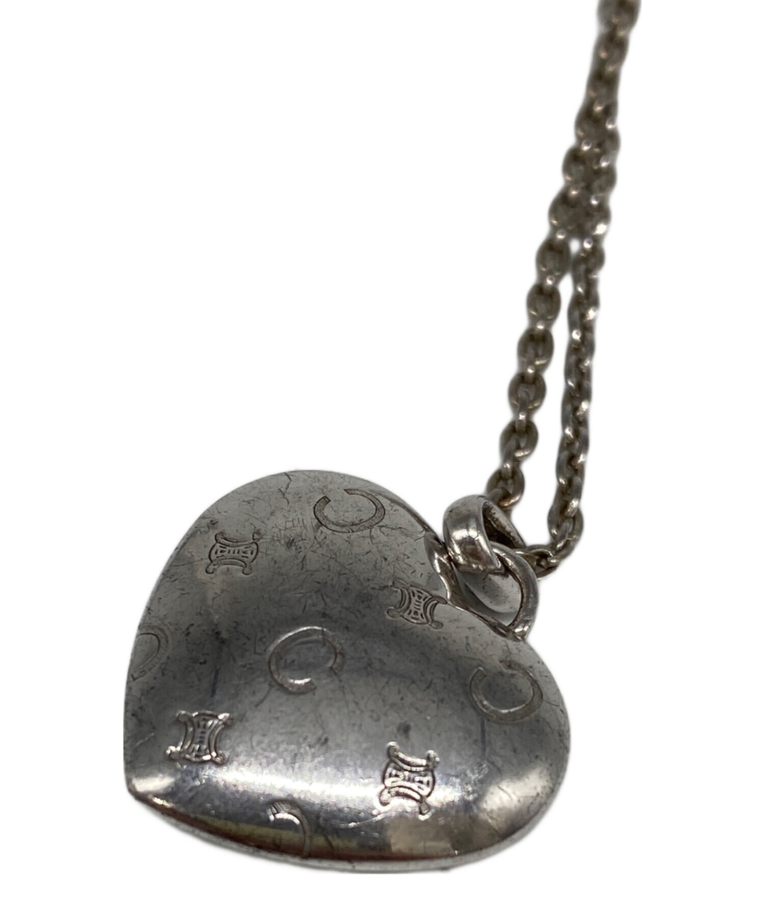 CELINE セリーヌ トリオンフ ラインストーン ネックレス シルバー CELINE(セリーヌ) トリオンフ ラインストーン ネックレス シルバー