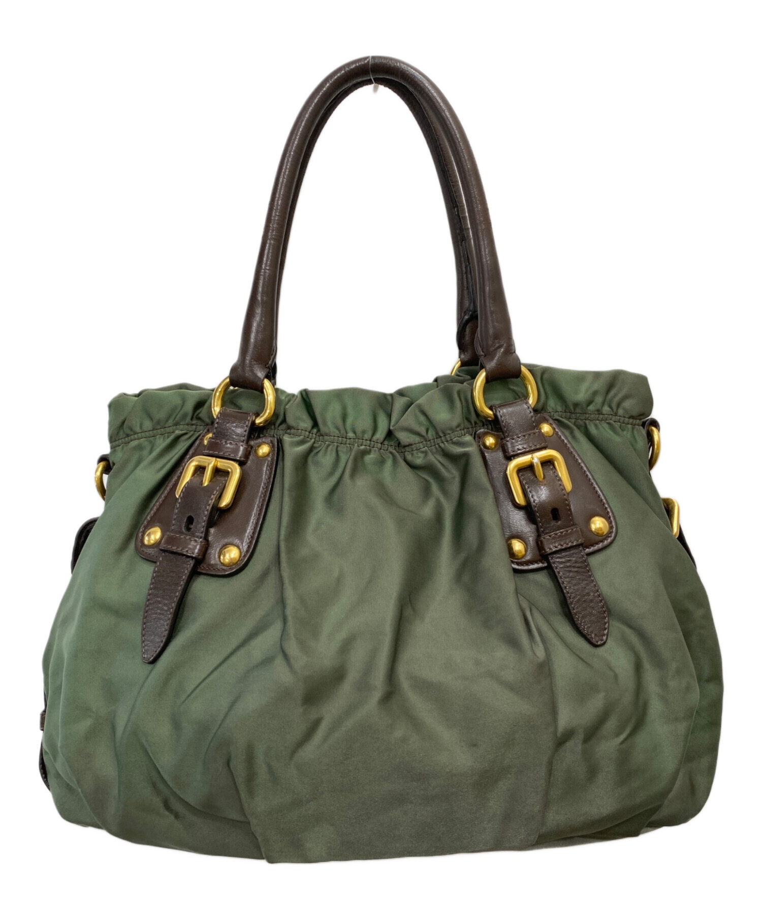 PRADA カーキ　ナイロン ハンドバッグ PRADA ハンドバッグ カーキナイロン PRADA ナイロン トートバッグ