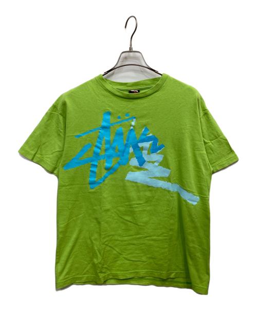 インターナショナル、SSロゴ】stussyビッグプリントTシャツ古着00s緑 