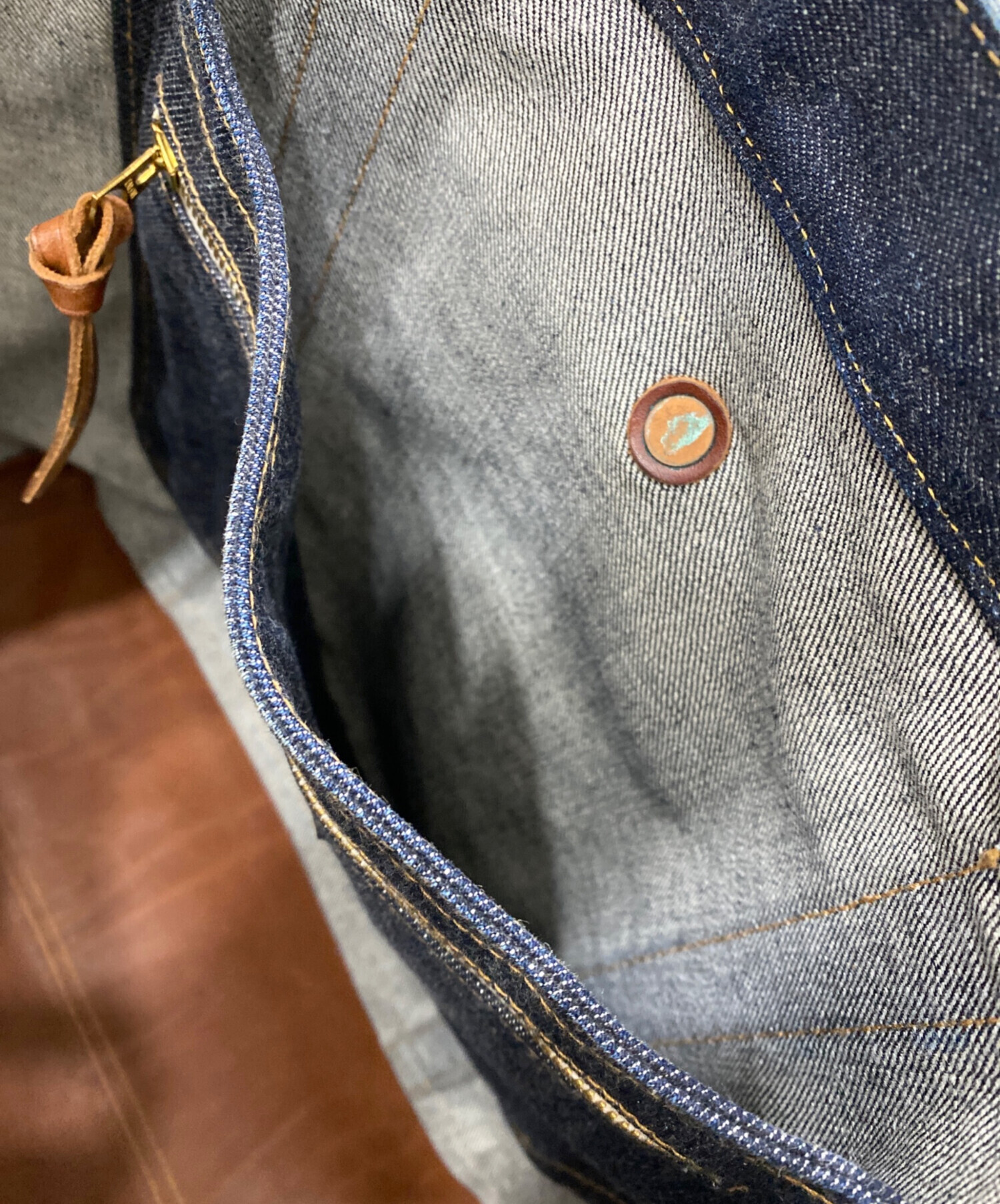 RRL インディゴレザートートバック RRL NATURAL LEATHER TRIM DENIM TOTE BAG. Ralph Lauren RRL