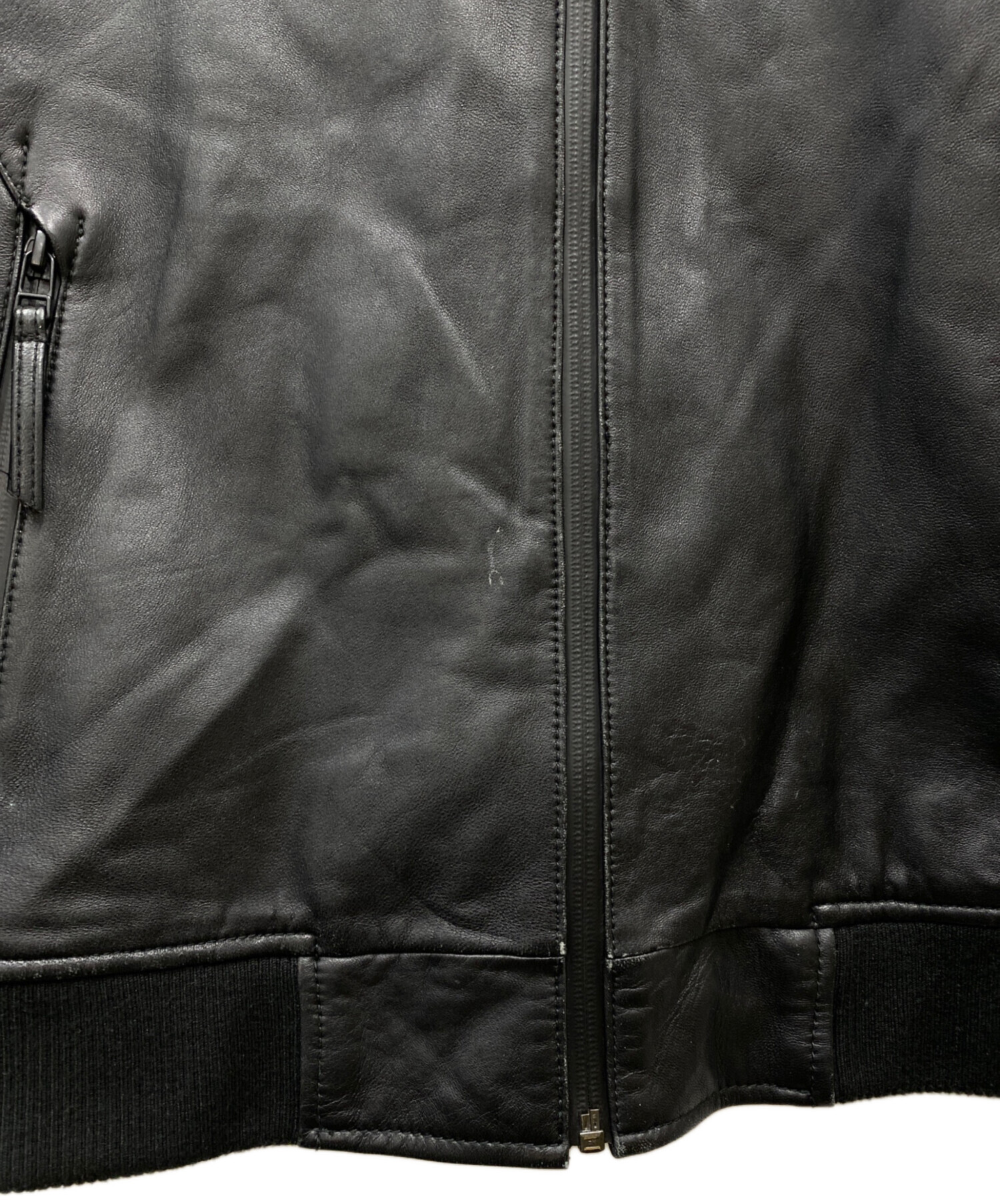 Eddie Bauer 羊革 ブラックジャケット EDDIE BAUER エディーバウアー革ジャン ライダース ジャケット