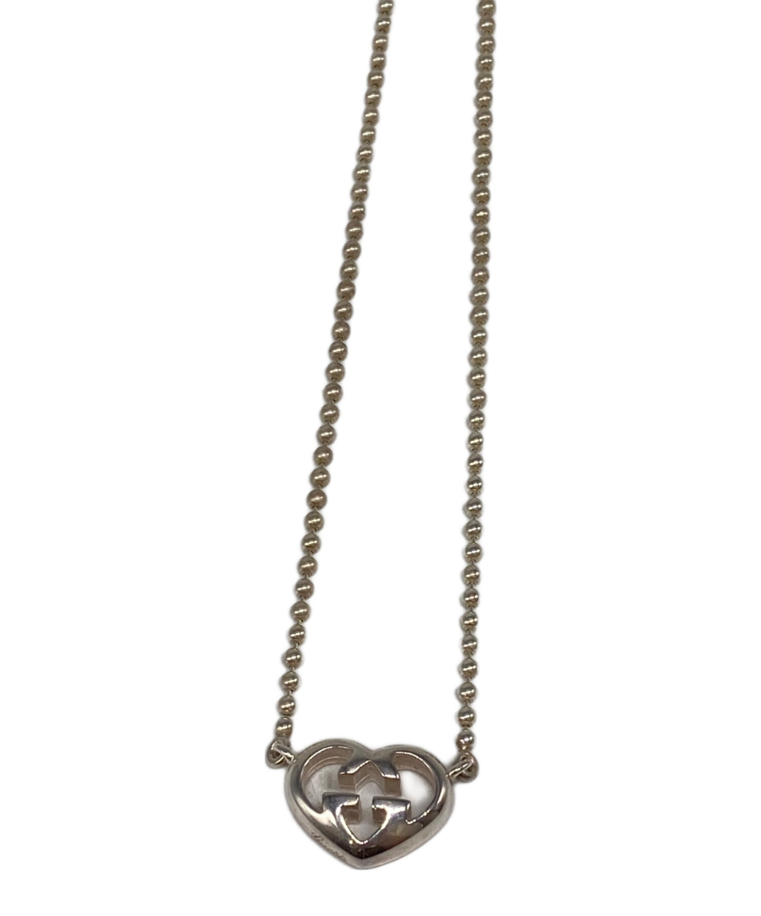中古・古着通販】GUCCI (グッチ) ハートモチーフネックレス シルバー 