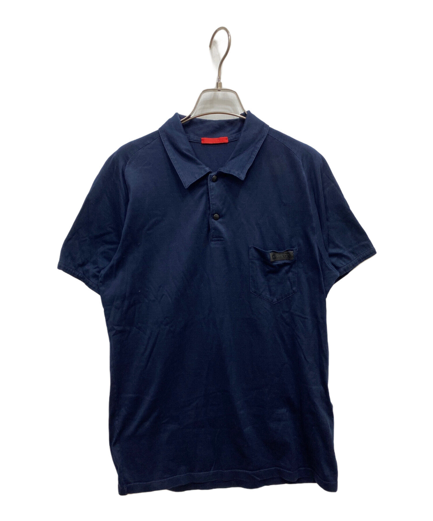 中古・古着通販】PRADA (プラダ) ロゴポロシャツ ネイビー サイズ:M