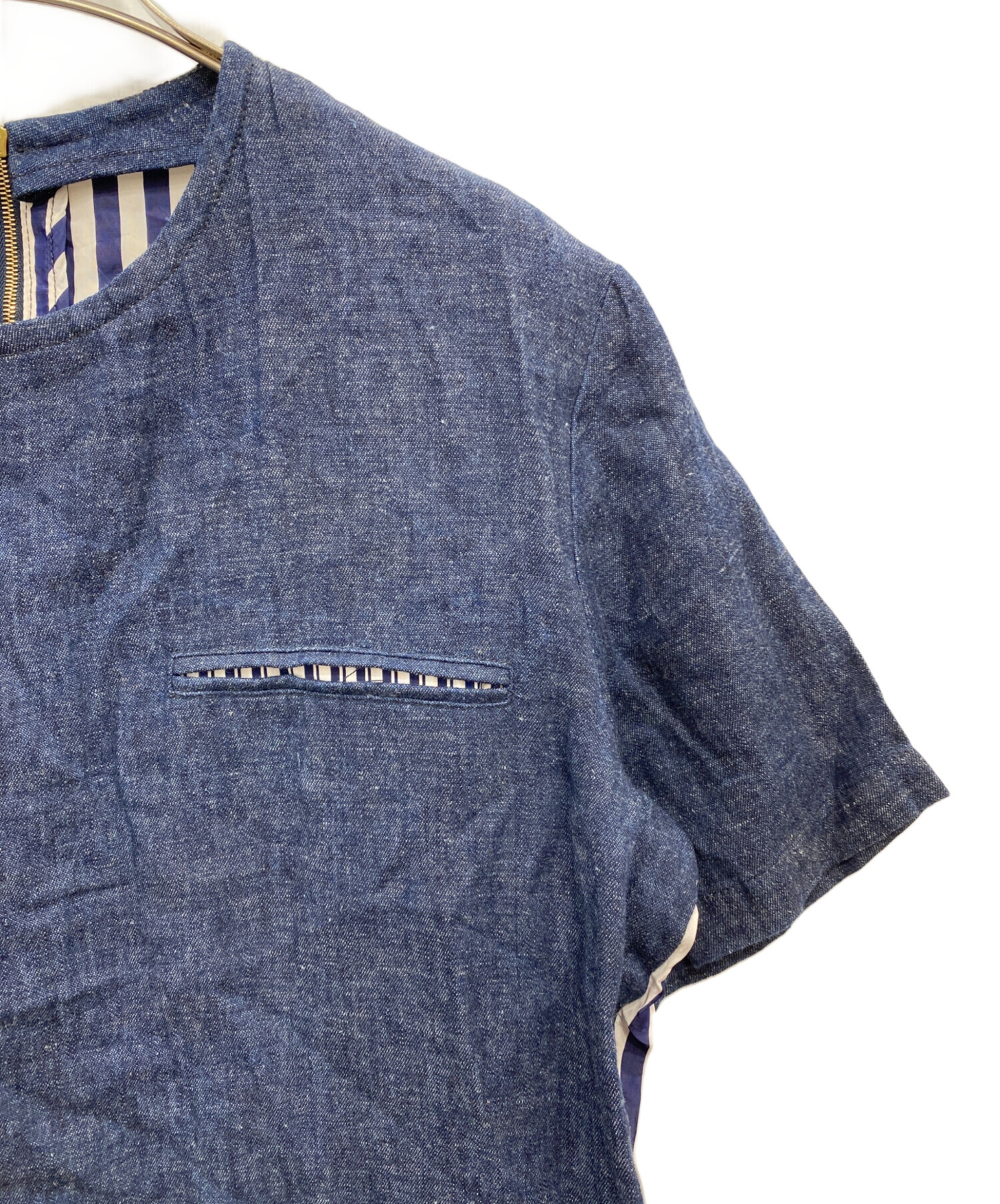 中古・古着通販】MARNI (マルニ) デニム切替ブラウス インディゴ