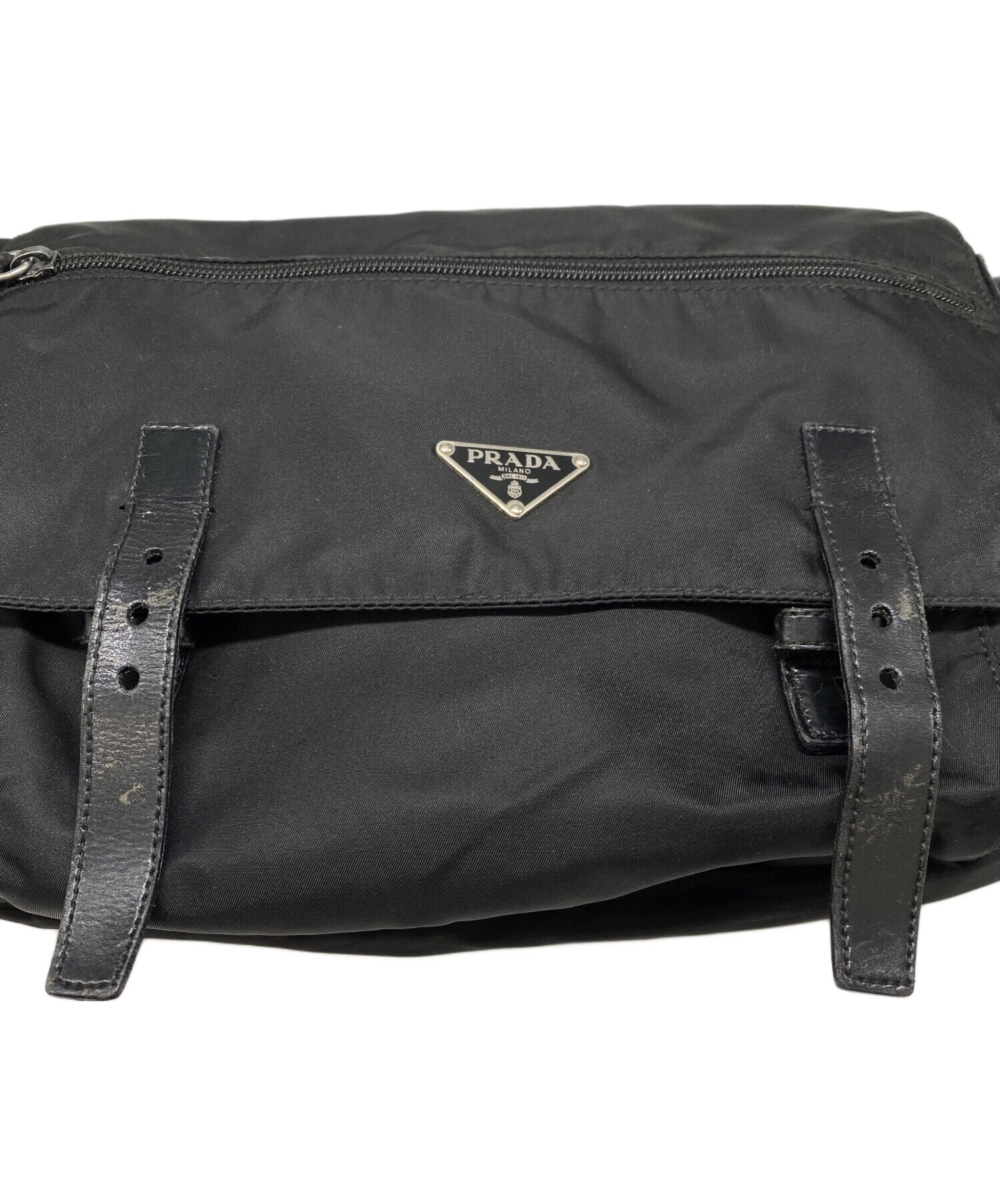 中古・古着通販】PRADA (プラダ) ナイロンショルダーバッグ ブラック