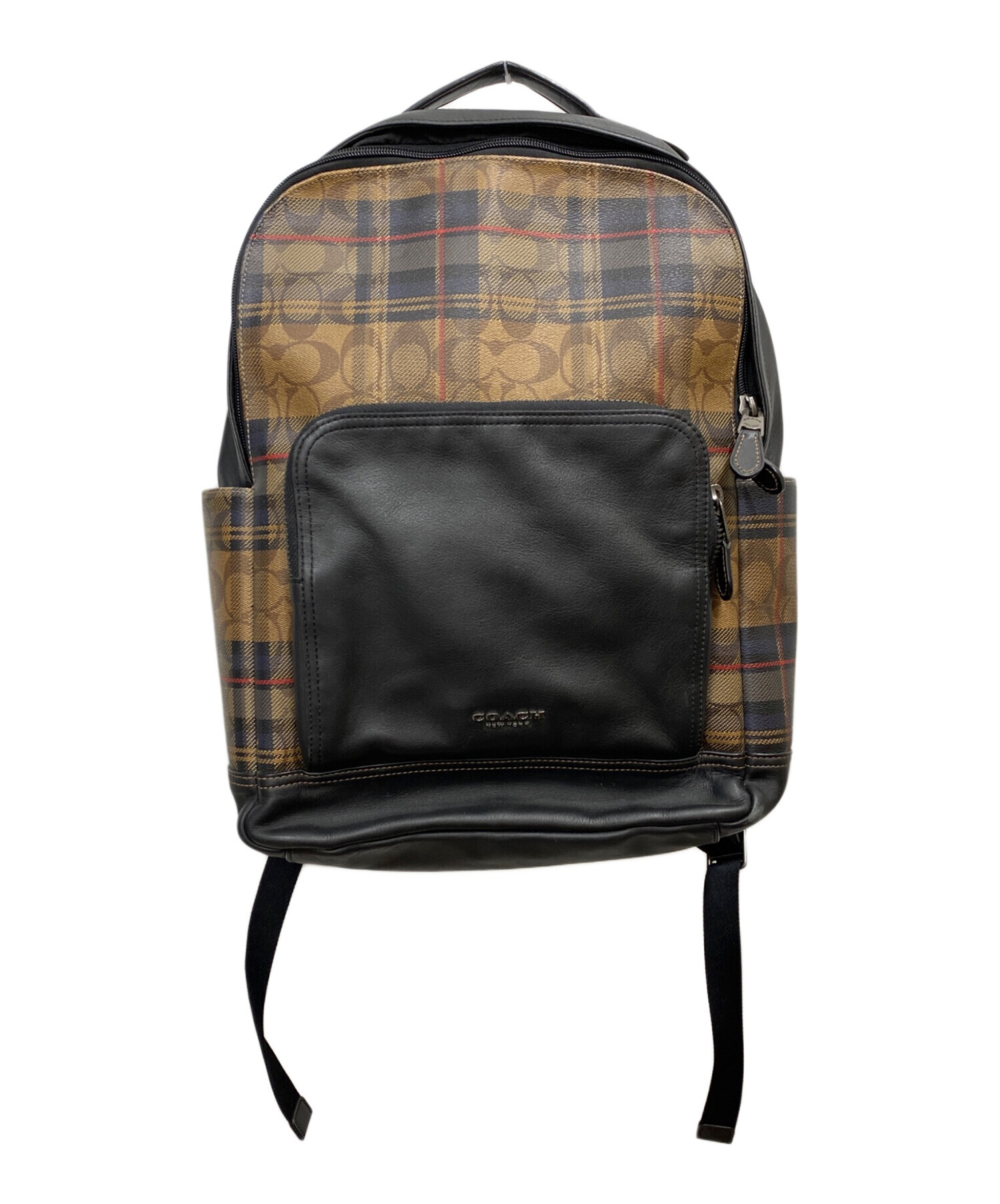 中古・古着通販】COACH (コーチ) リュック ブラック×ベージュ 