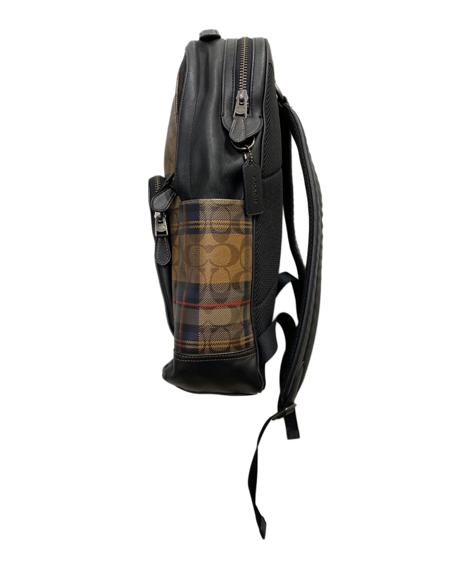 中古・古着通販】COACH (コーチ) リュック ブラック×ベージュ 