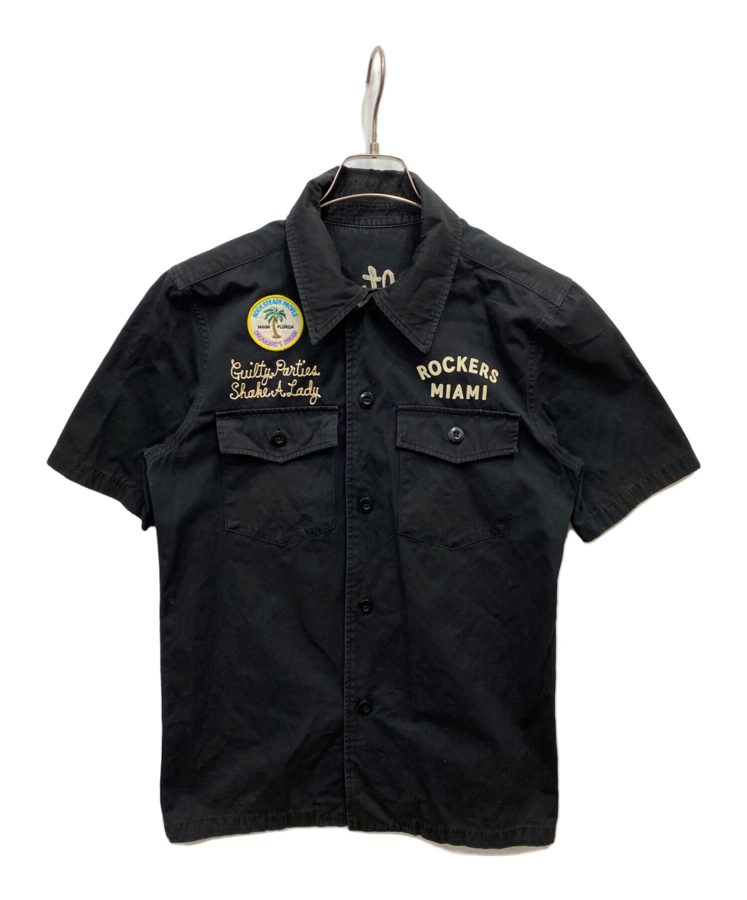中古・古着通販】WACKO MARIA (ワコマリア) 半袖刺繍シャツ ブラック 