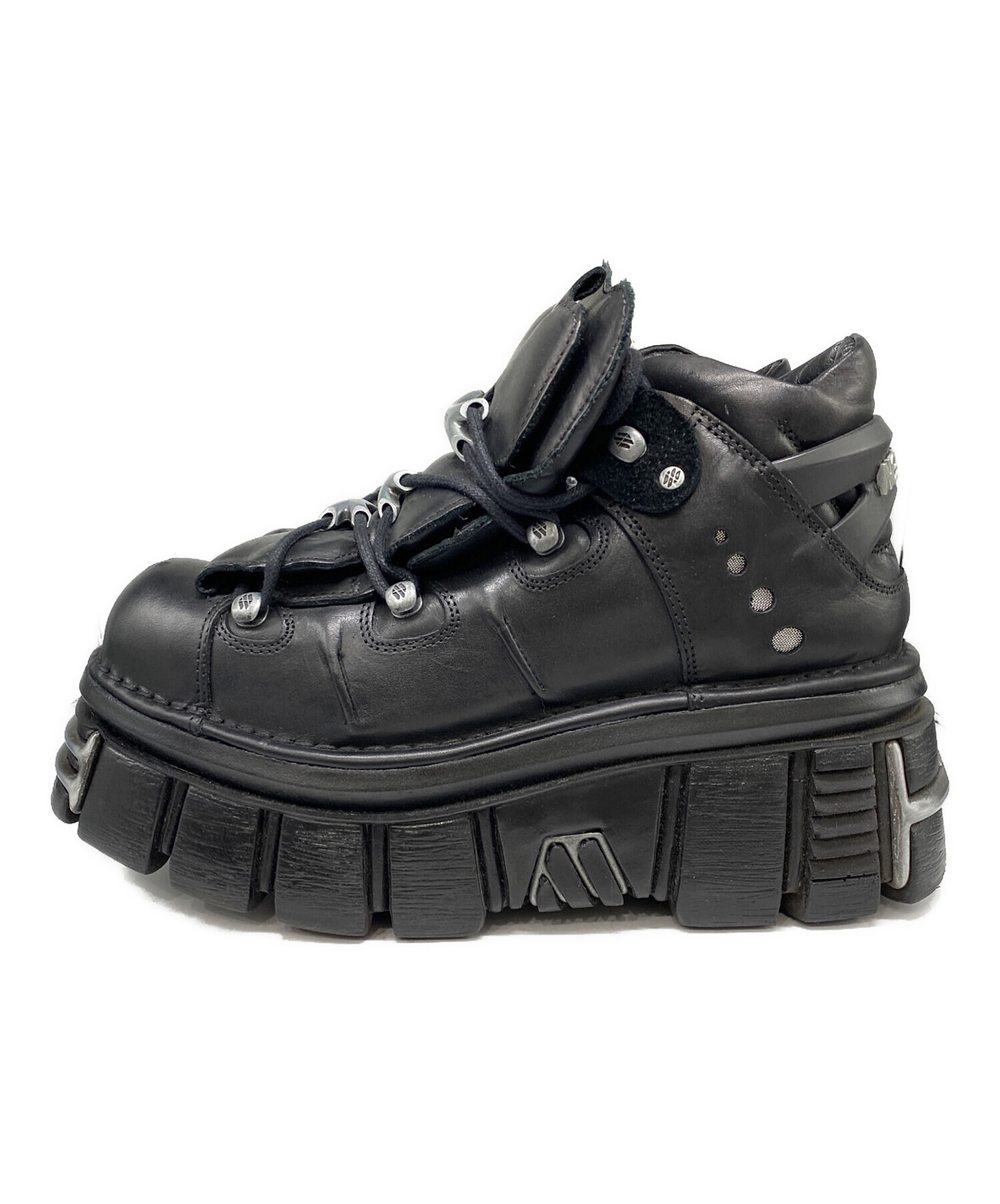 中古・古着通販】NEW ROCK (ニューロック) 厚底ブーツ ブラック サイズ