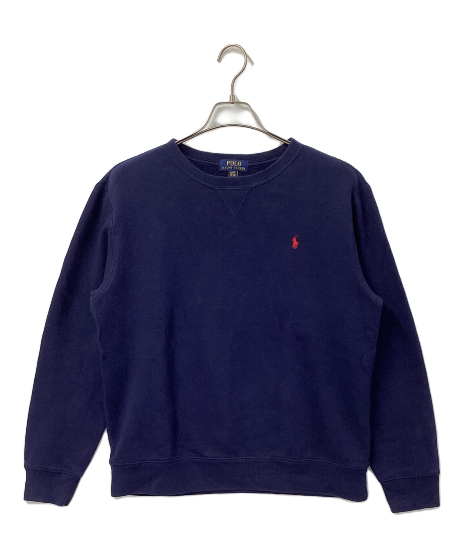 【美品✨】ポロラルフローレン　クルーネック　トレーナー　ネイビー ポニー刺繍 中古・古着通販】POLO RALPH LAUREN (ポロ・ラルフローレン) ポニー