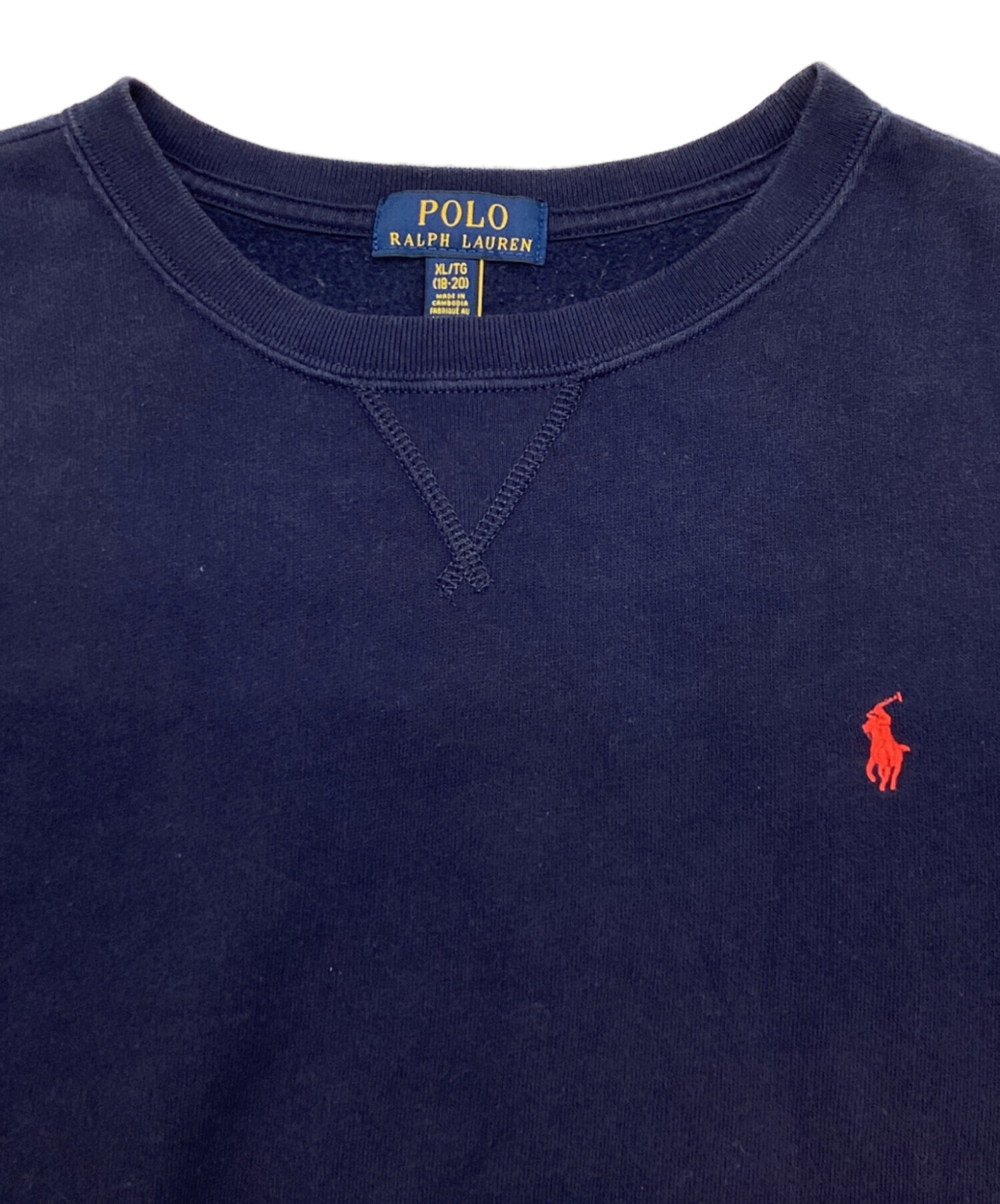 【美品✨】ポロラルフローレン　クルーネック　トレーナー　ネイビー ポニー刺繍 中古・古着通販】POLO RALPH LAUREN (ポロ・ラルフローレン) ポニー