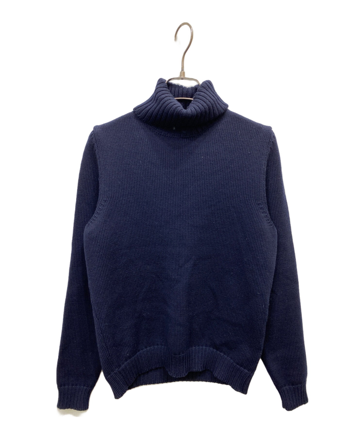 ザノーネ　ZANONE　セーター　ハイネック　ニット　ネイビー　48　イタリア製 美品ZANONEザノーネ タートルニットイタリア製48ネイビー ザノーネ