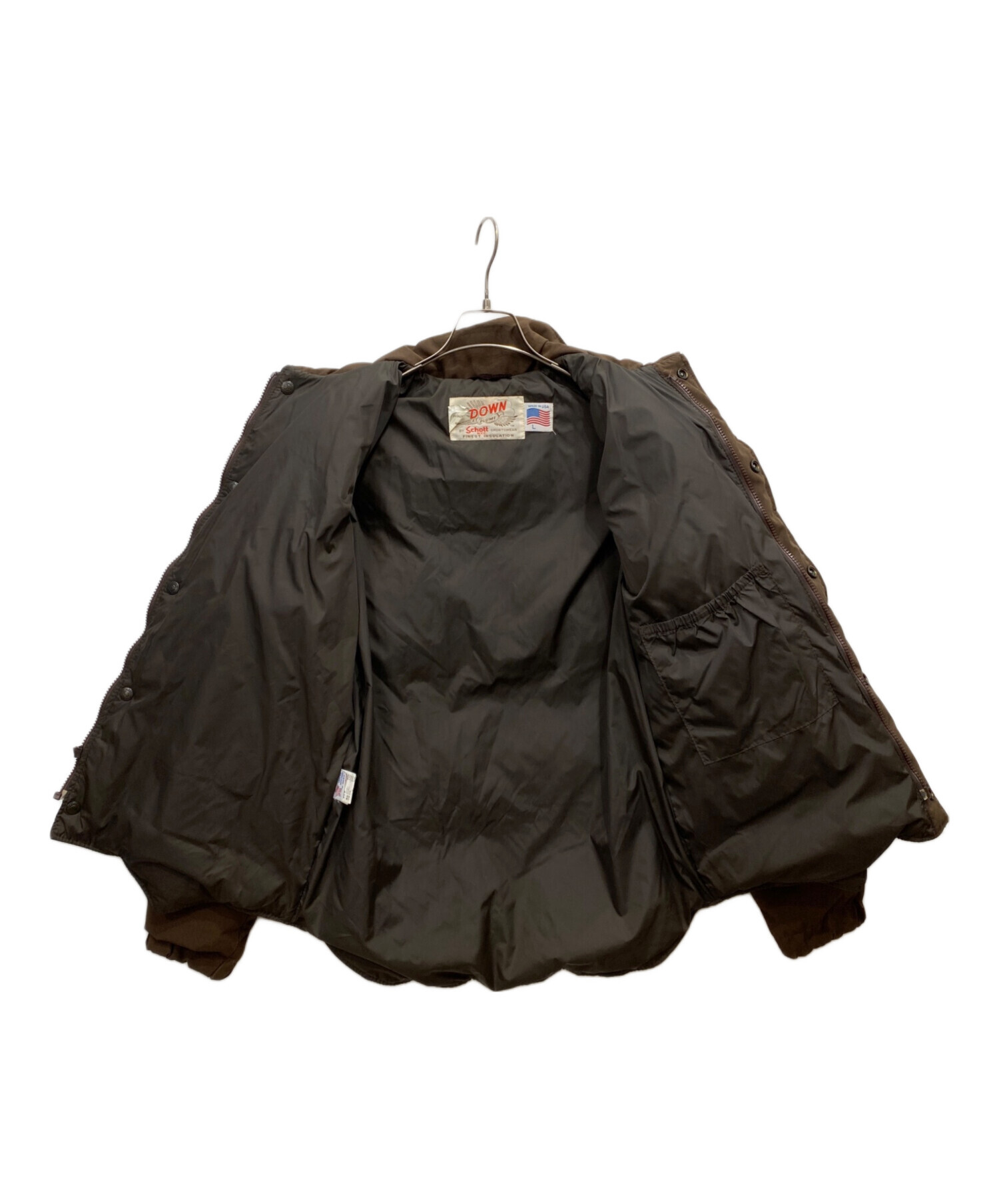 中古・古着通販】Schott (ショット) レザー切替ダウンジャケット