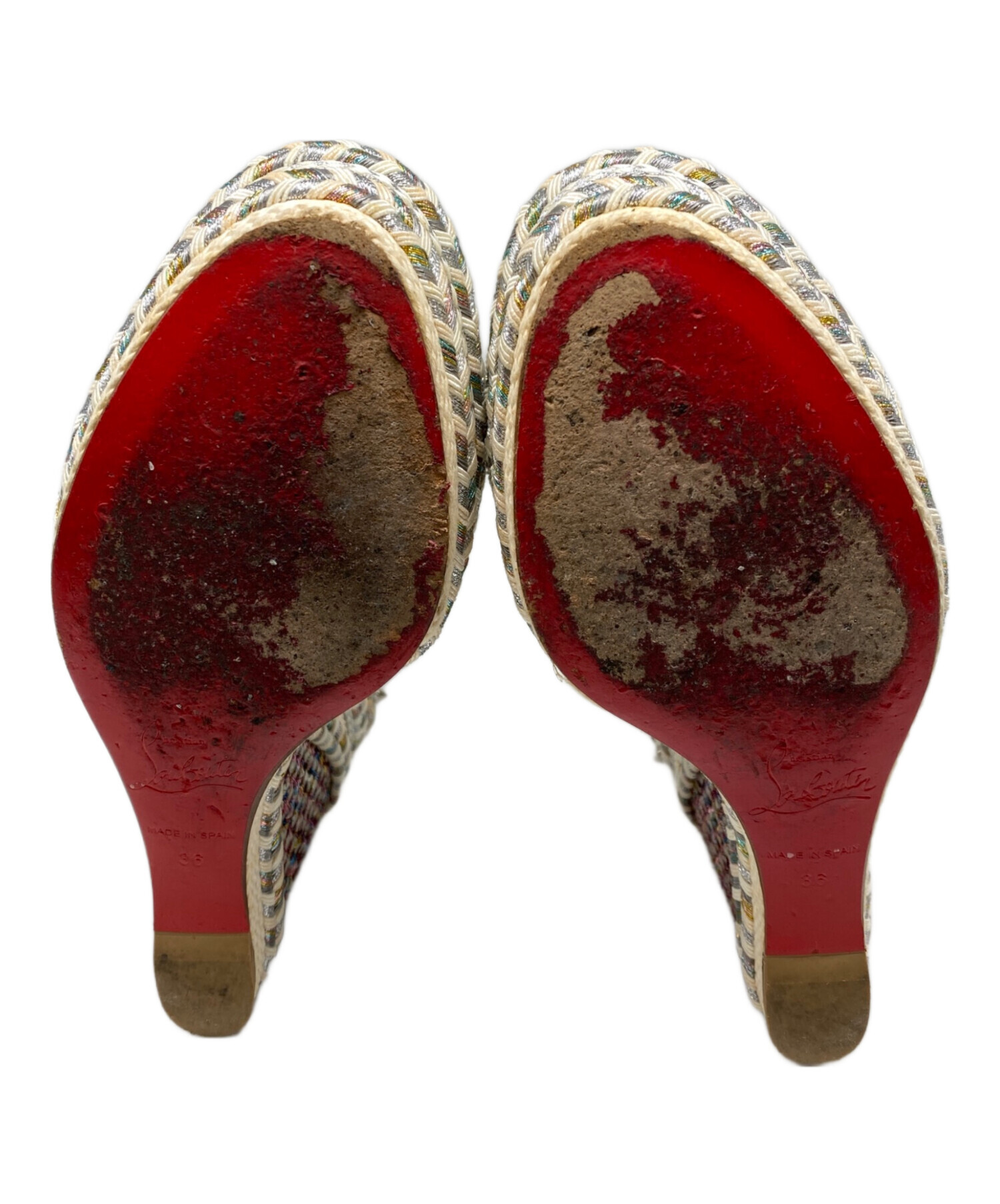 クリスチャンルブタン　ウェッジサンダル　36 中古・古着通販】Christian Louboutin (クリスチャン・ルブタン