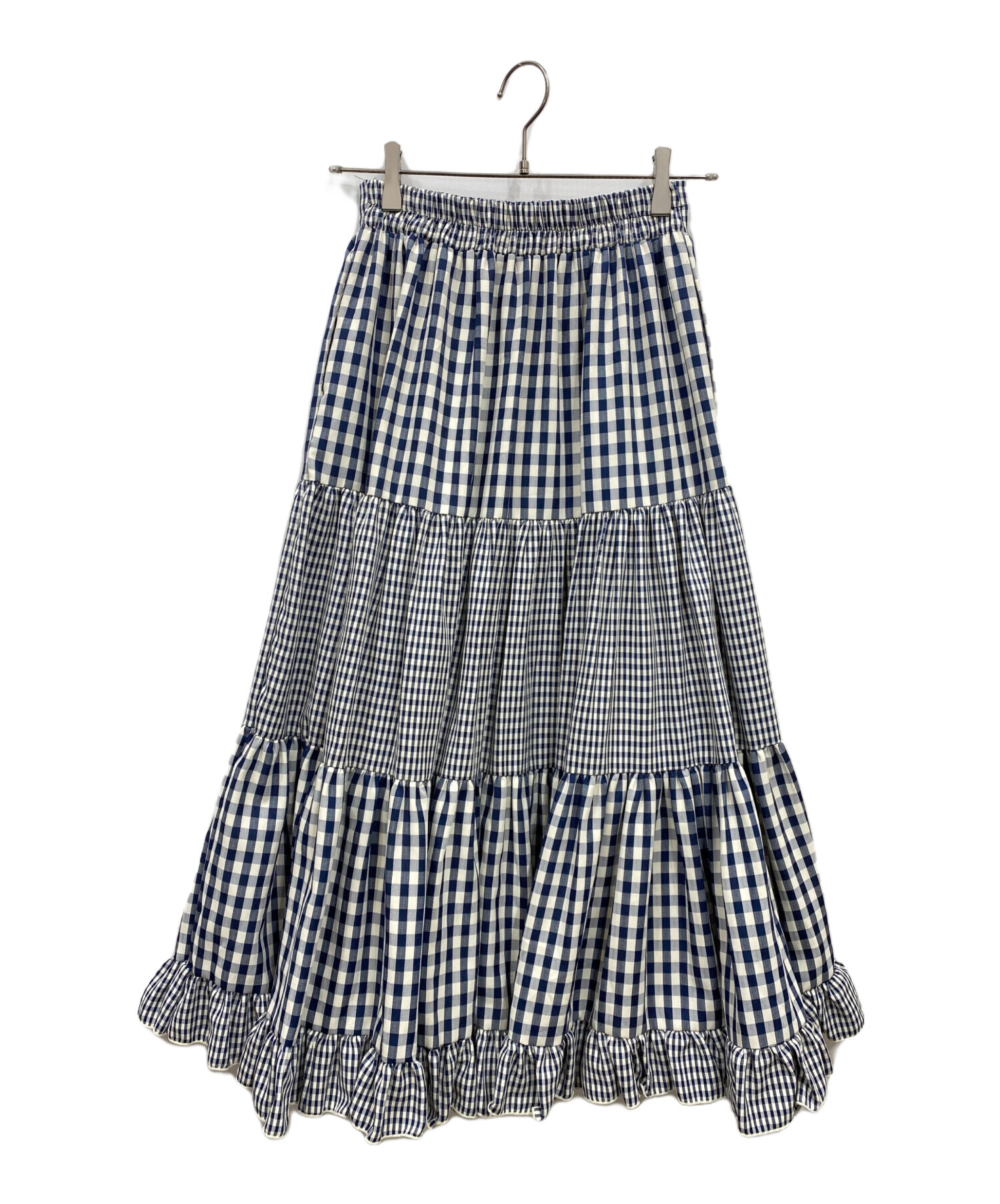 中古・古着通販】POPPY (ポピー) ギンガムチェックティアードスカート
