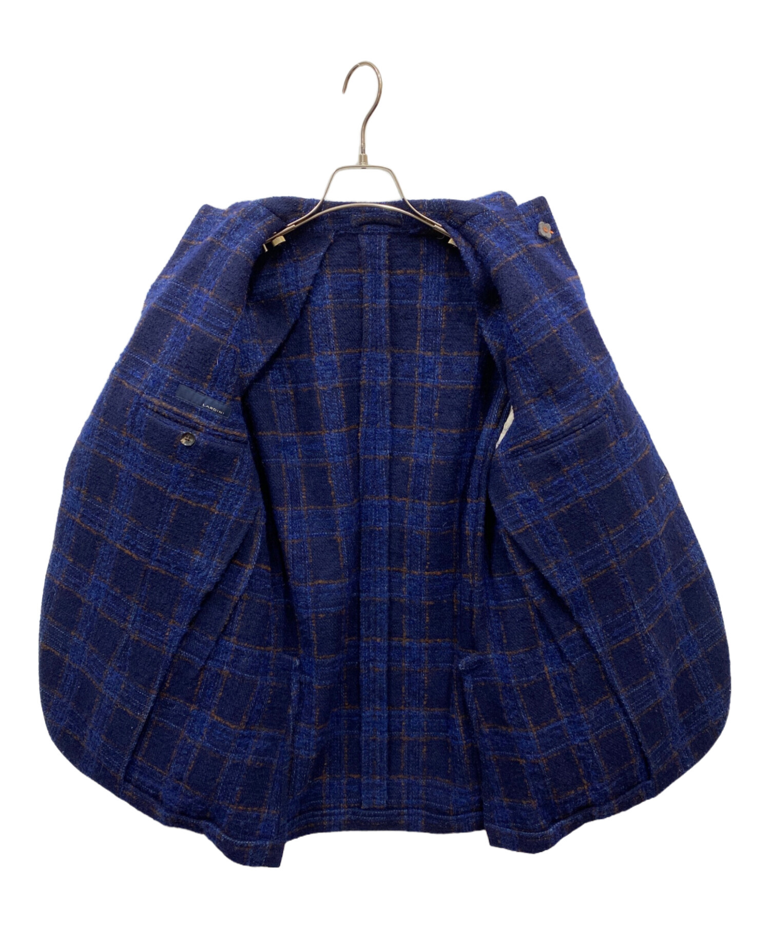 LARDINI テーラードジャケット ネイビー系チェック 中古・古着通販】LARDINI (ラルディーニ) 大判チェック ツイード3B