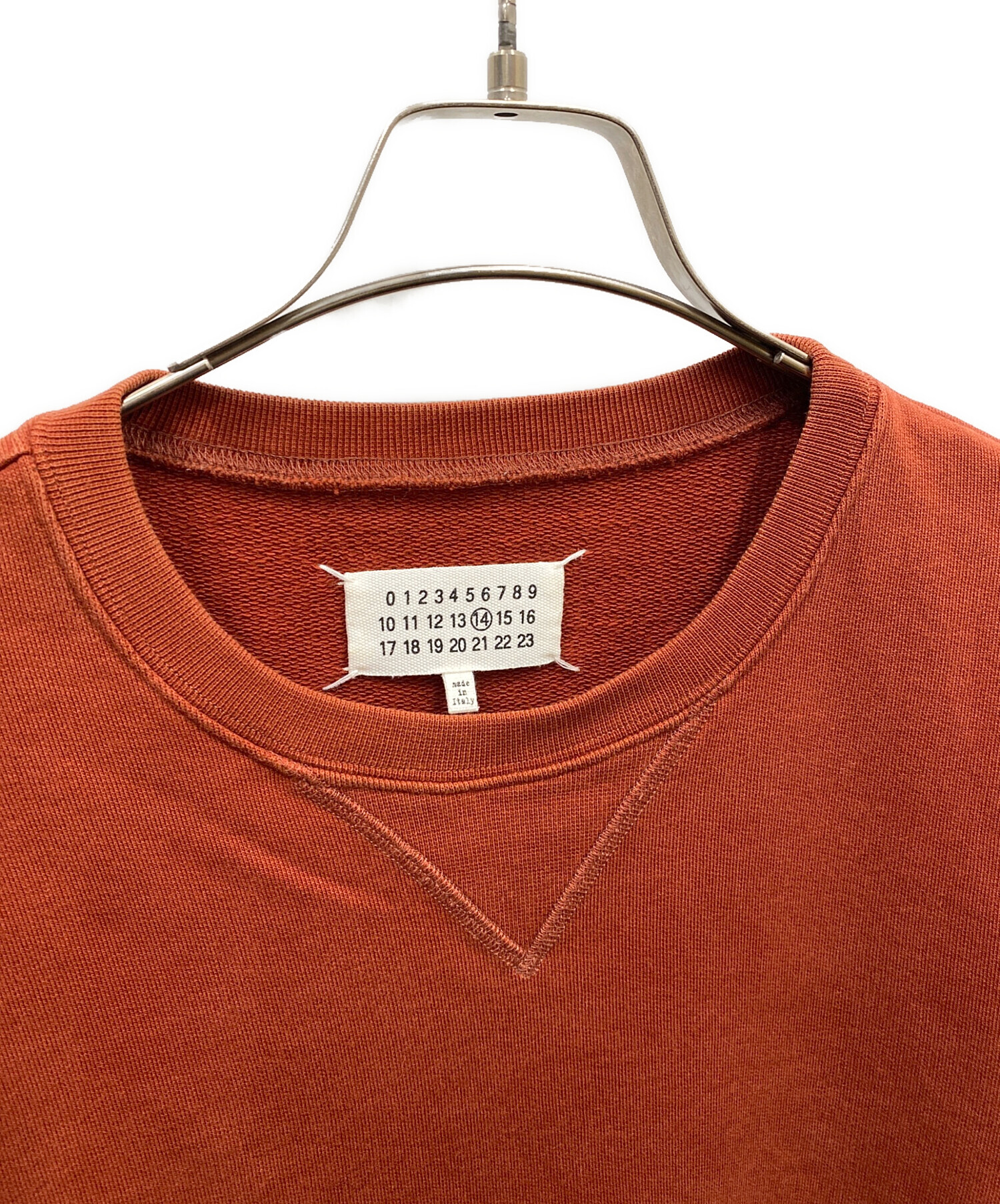 Maison Margiela14 レザーエルボーパッチ ウールVネックニット 