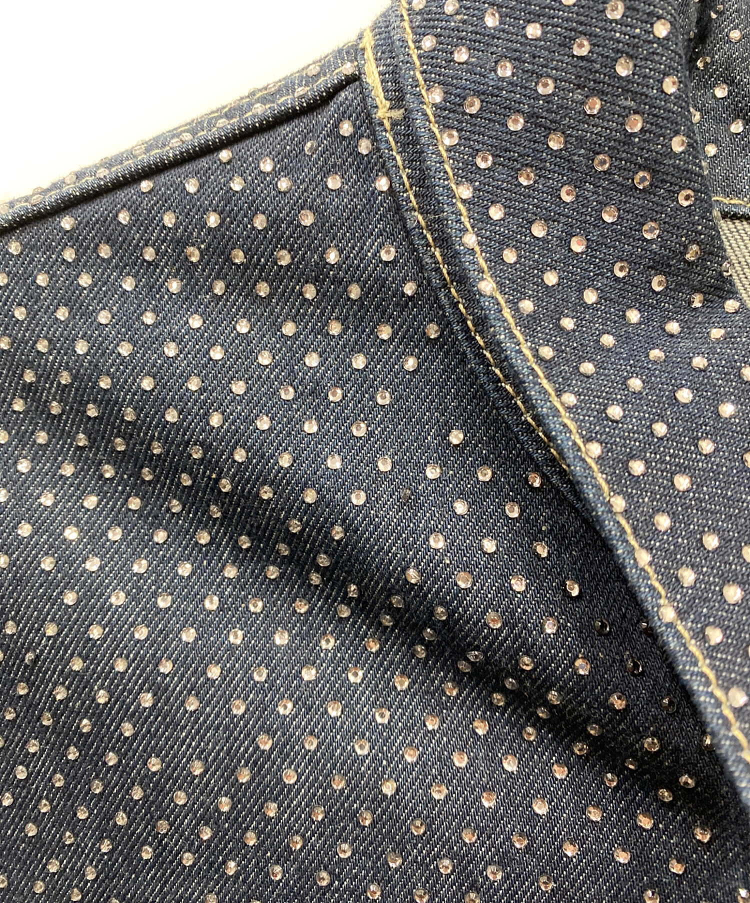 中古・古着通販】ZARA (ザラ) スタッズデニムジャケット ネイビー