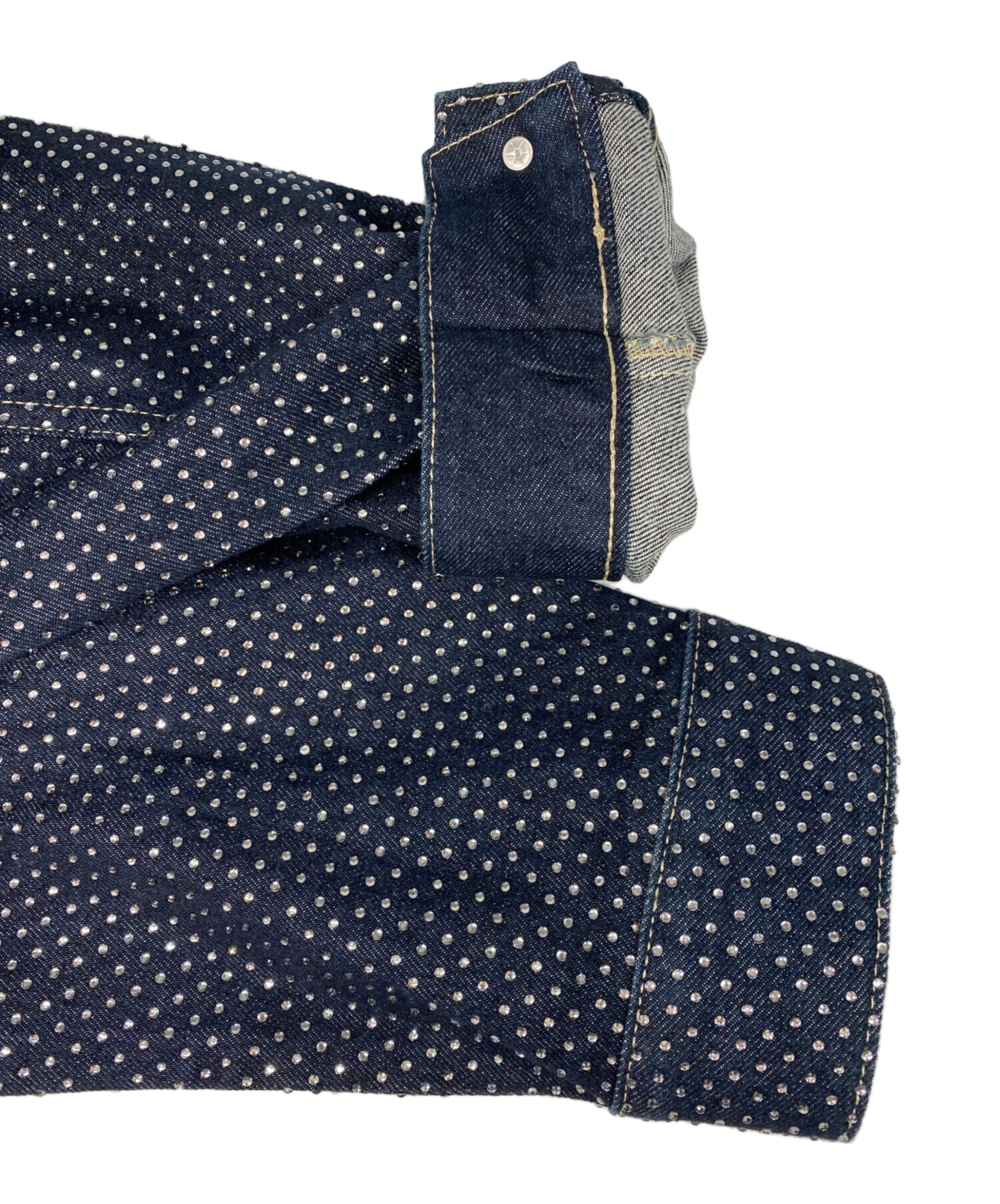 中古・古着通販】ZARA (ザラ) スタッズデニムジャケット ネイビー