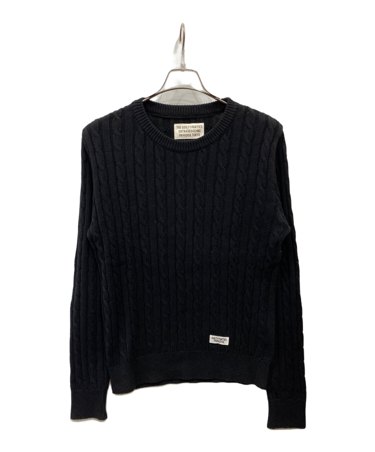 ワコマリア　ケーブルニット　 L 中古・古着通販】WACKO MARIA (ワコマリア) クルーネックケーブル