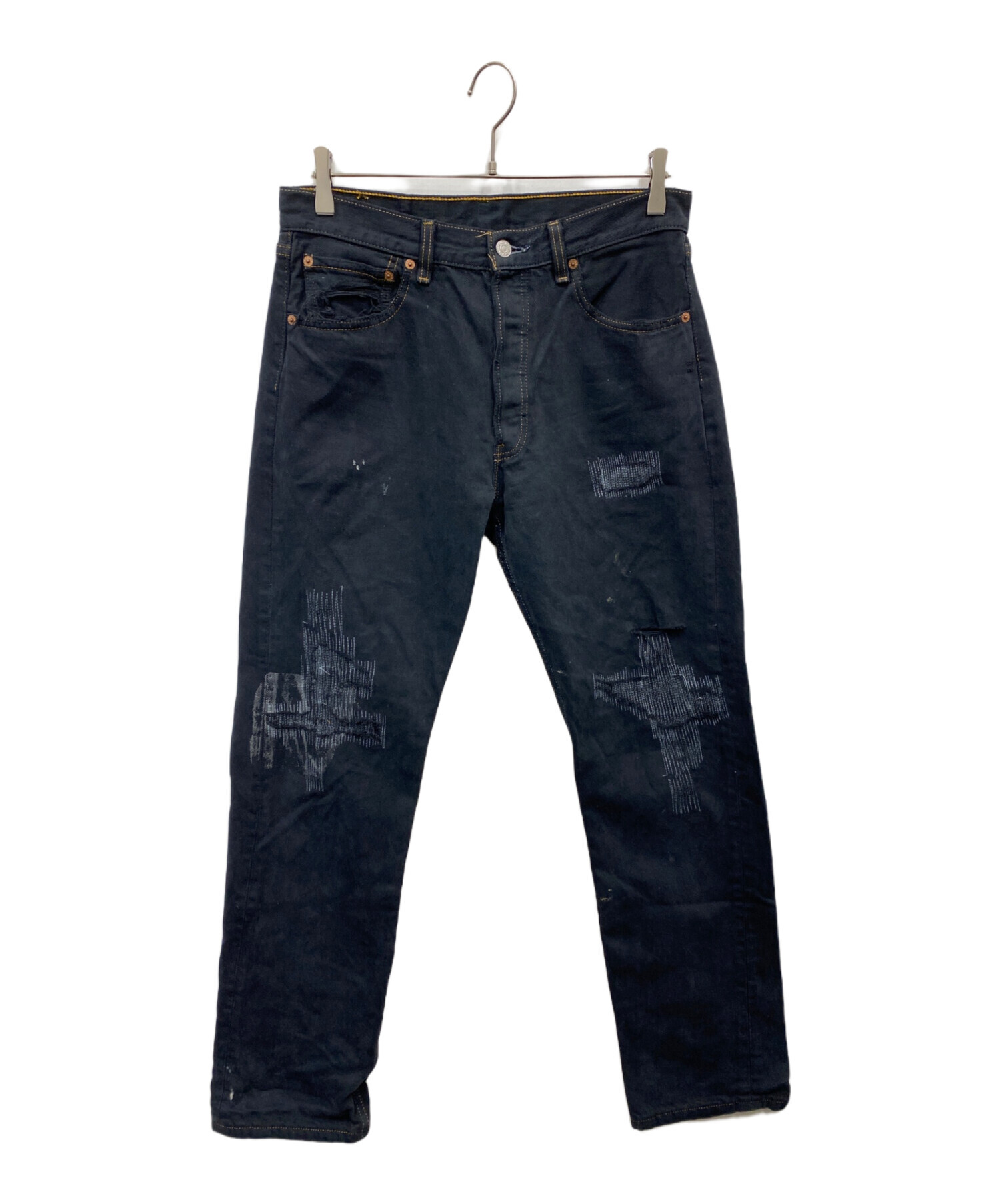 中古・古着通販】LEVI'S (リーバイス) リメイクデニムパンツ ブラック