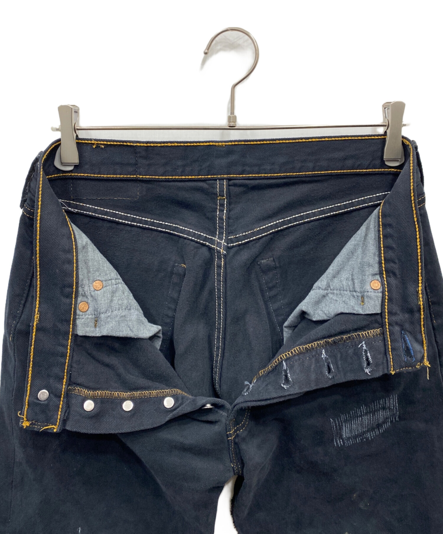 中古・古着通販】LEVI'S (リーバイス) リメイクデニムパンツ ブラック