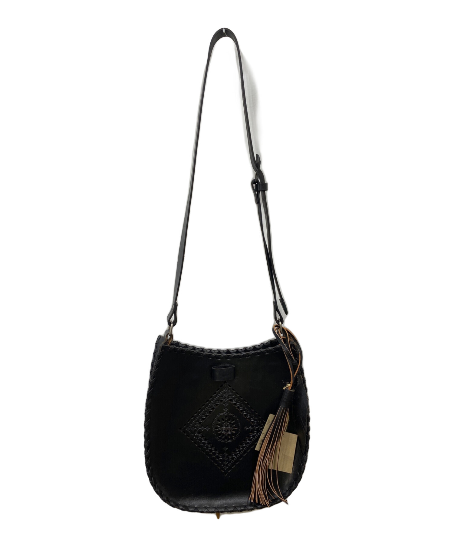 中古・古着通販】goa (ゴア) レザーカービングバッグ ブラック