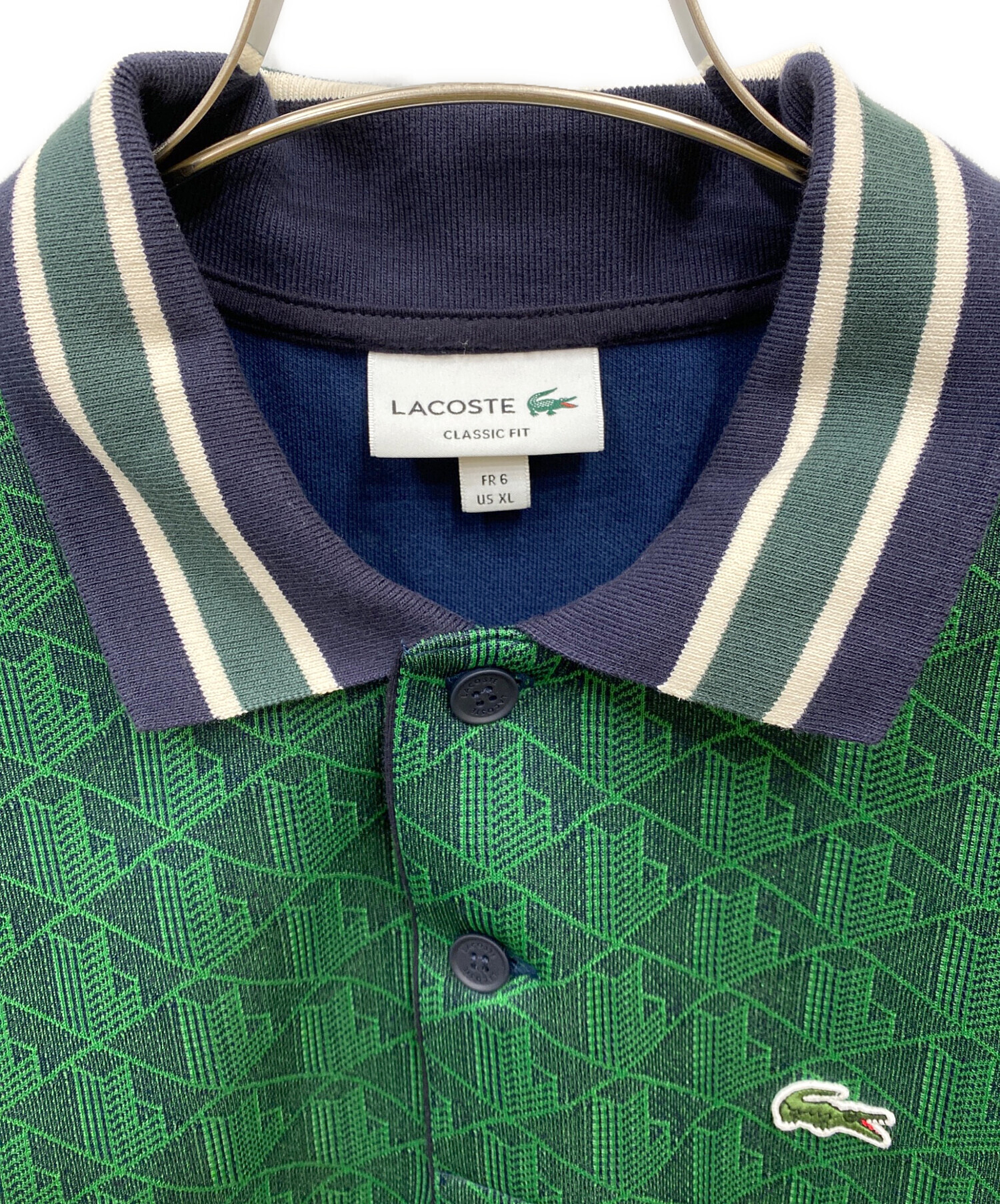 中古・古着通販】LACOSTE (ラコステ) モノグラムジャカード半袖