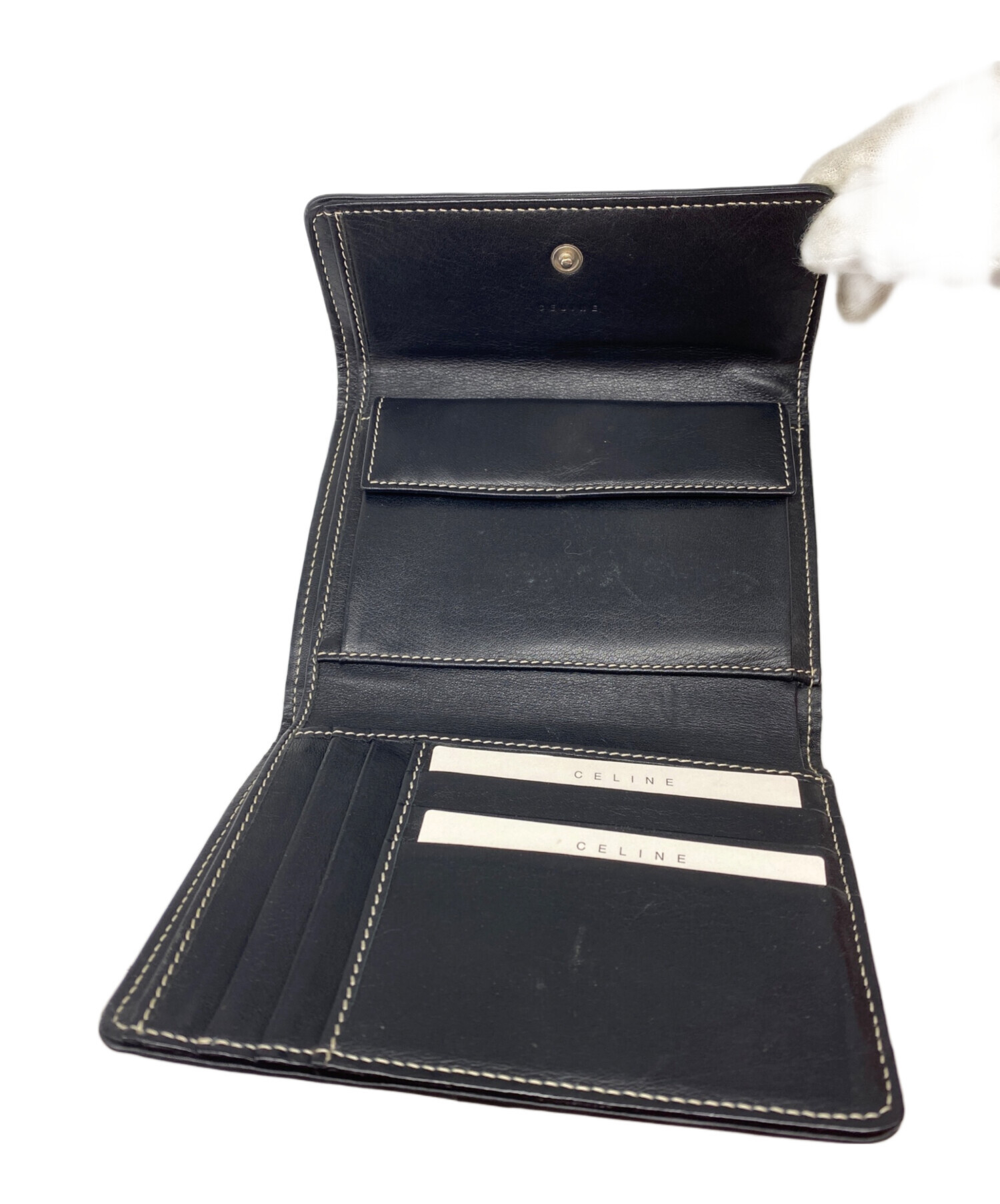 中古・古着通販】CELINE (セリーヌ) マカダムキャンバス二つ折り財布