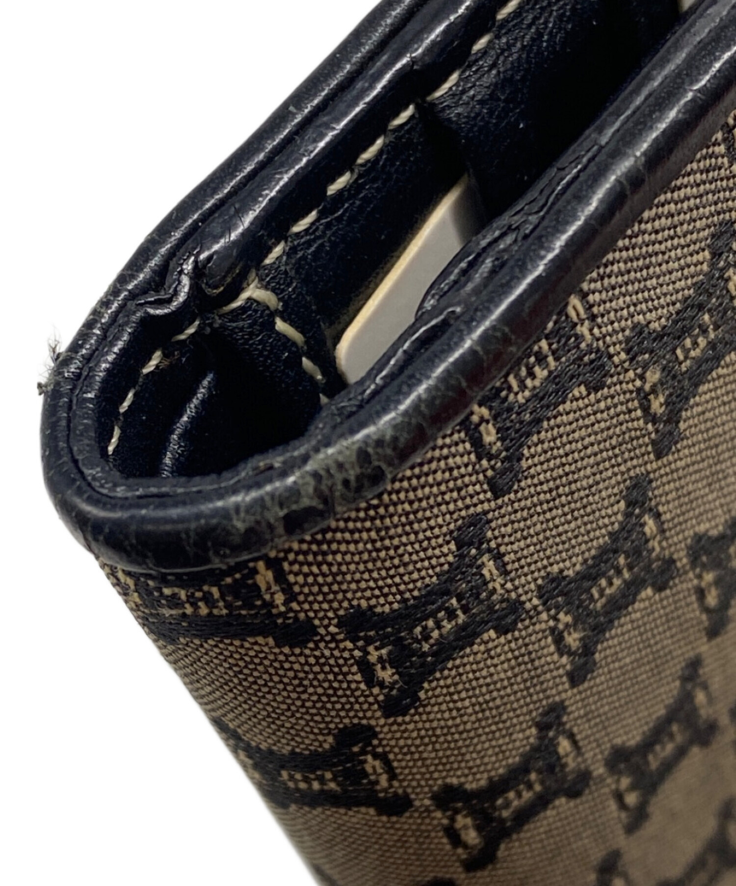 中古・古着通販】CELINE (セリーヌ) マカダムキャンバス二つ折り財布 