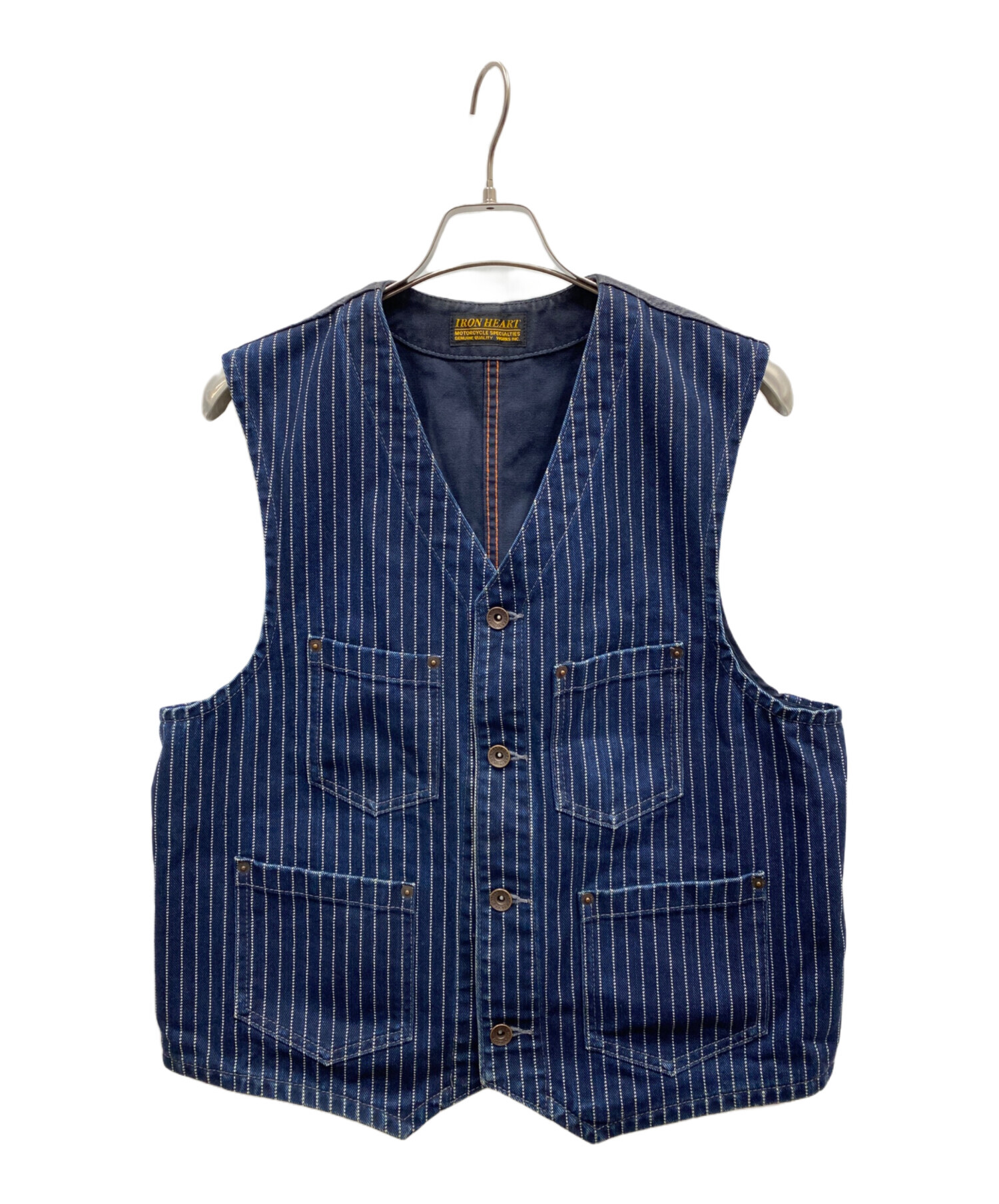 IRON HEART ストライプ ベスト Lサイズ 中古・古着通販】IRON HEART (アイアンハート) ウォバッシュストライプ