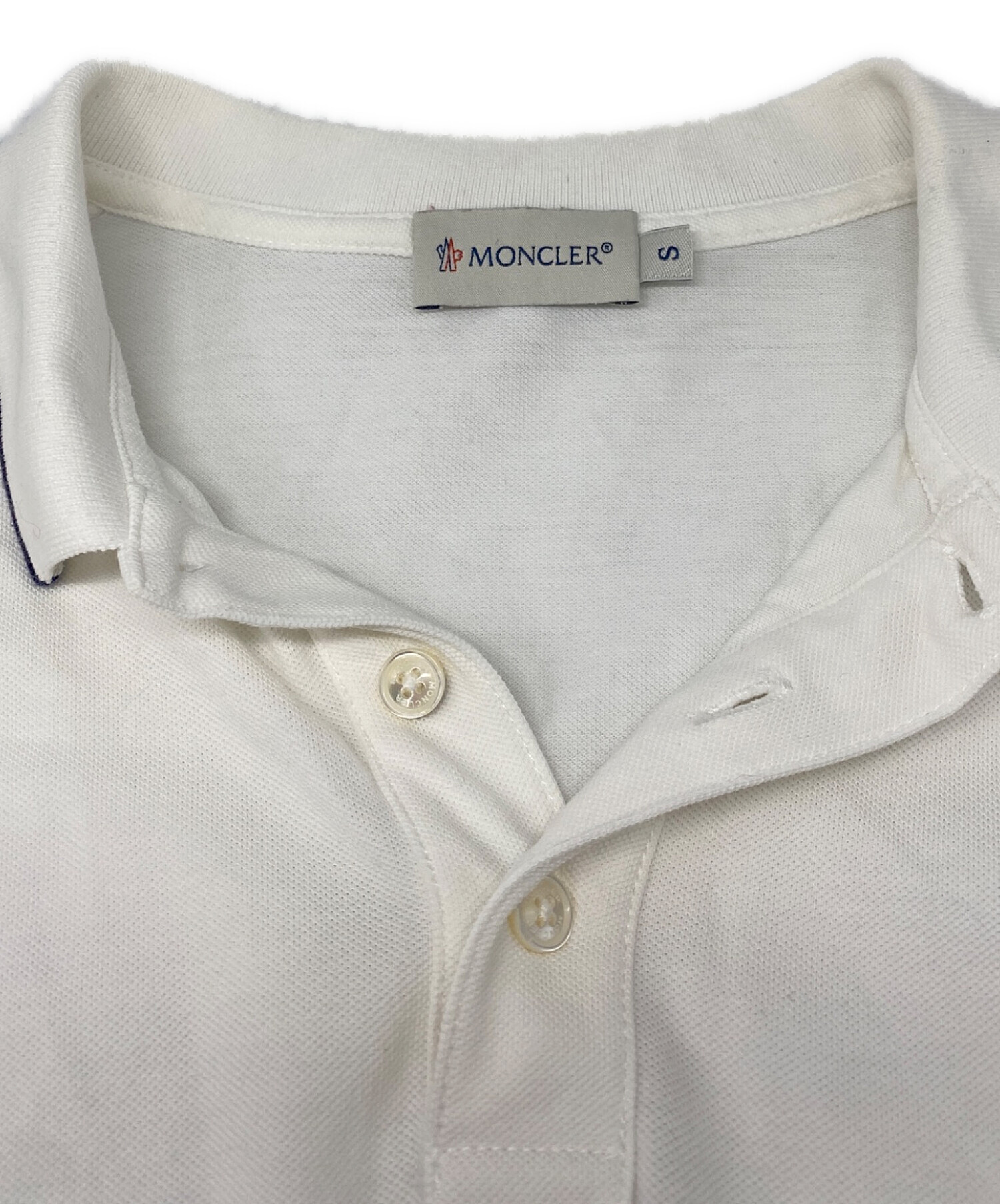 中古・古着通販】MONCLER (モンクレール) ポロシャツ ホワイト サイズ