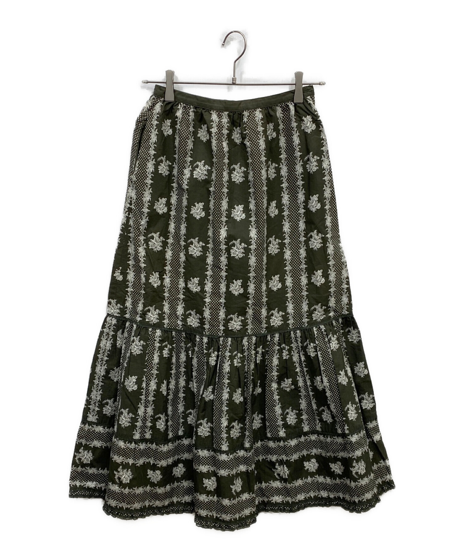 中古・古着通販】PINK HOUSE (ピンクハウス) 花刺繍スカート グリーン