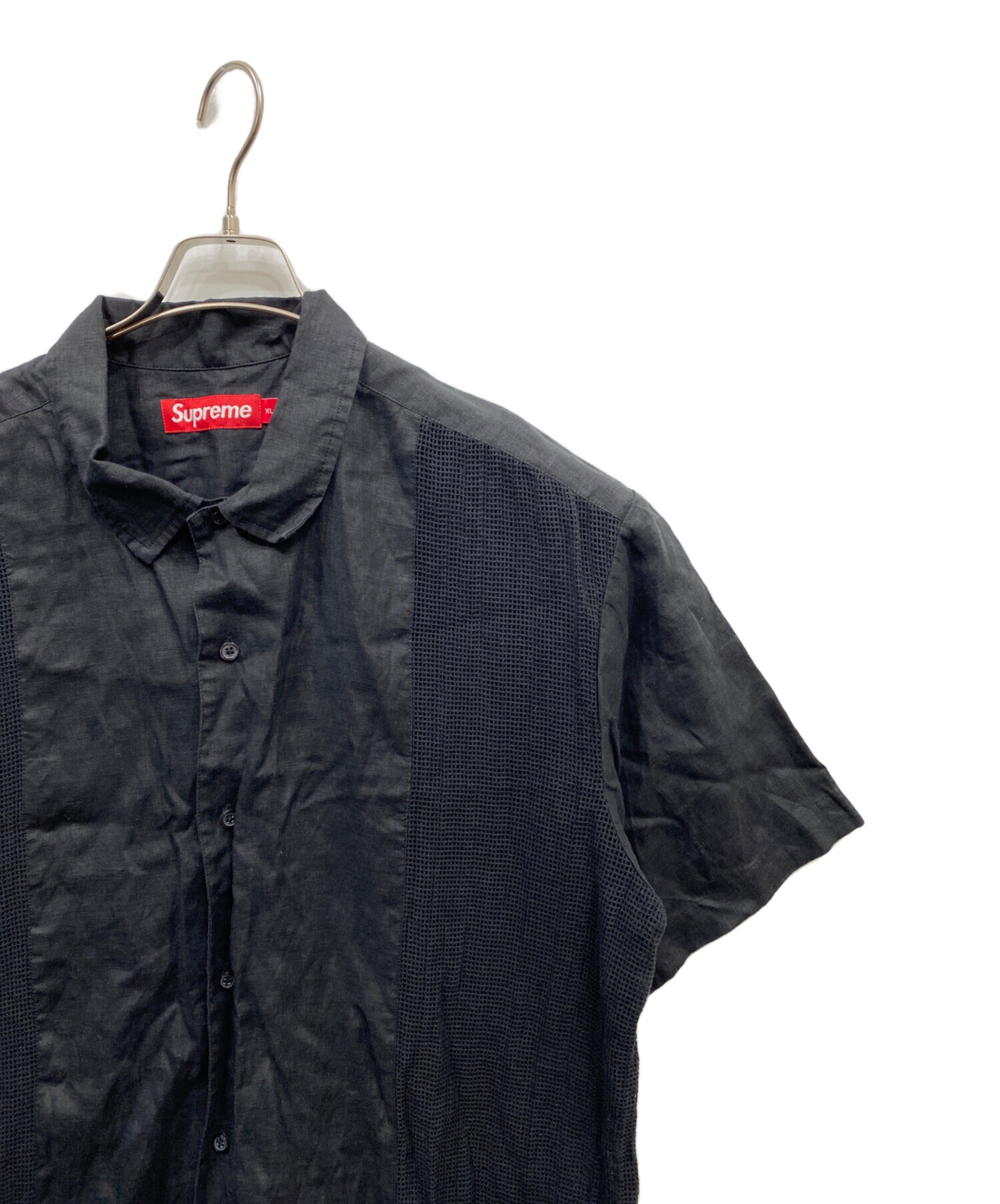 中古・古着通販】Supreme (シュプリーム) Mesh Panel Linen S/S shirt