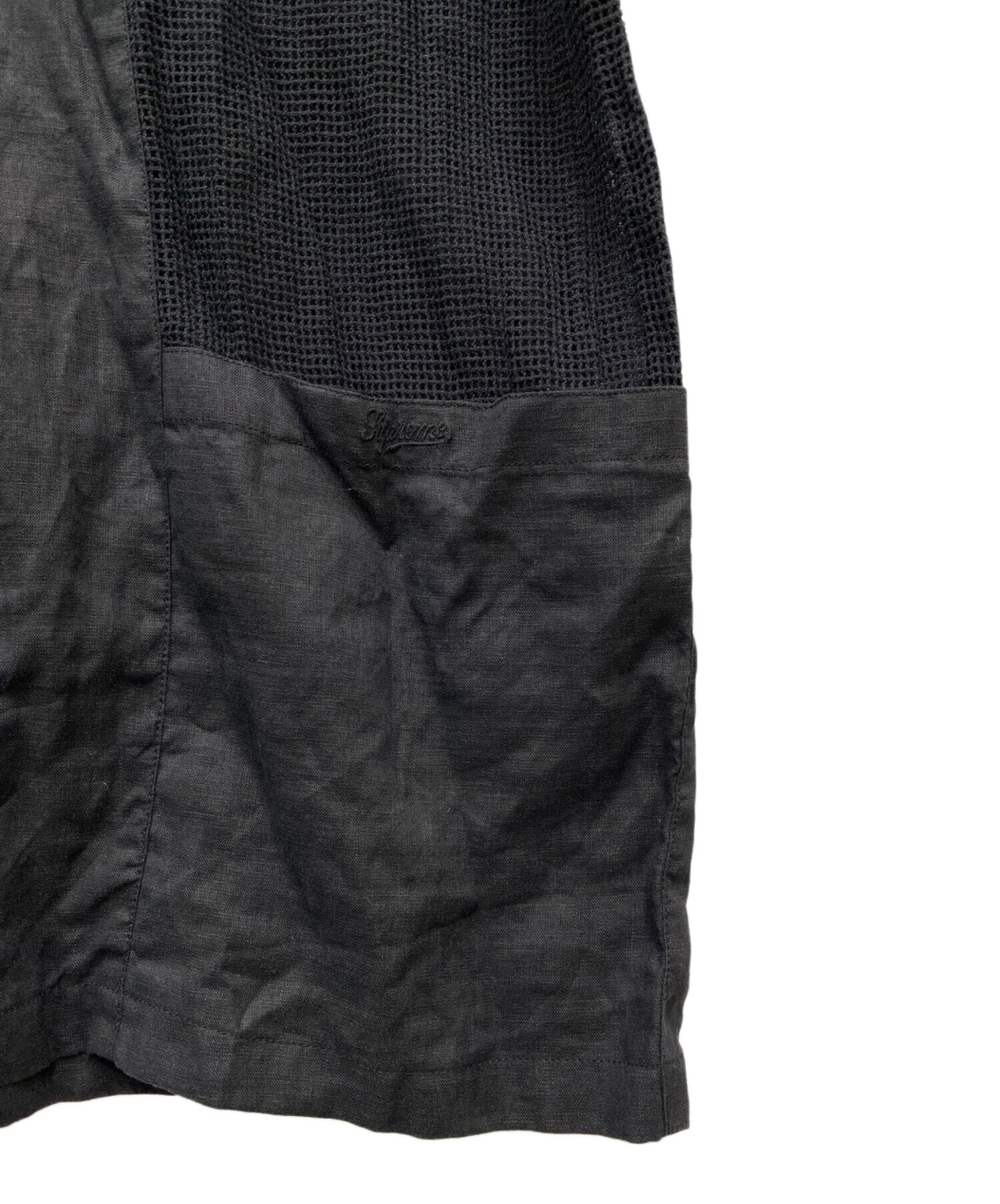 中古・古着通販】Supreme (シュプリーム) Mesh Panel Linen S/S shirt