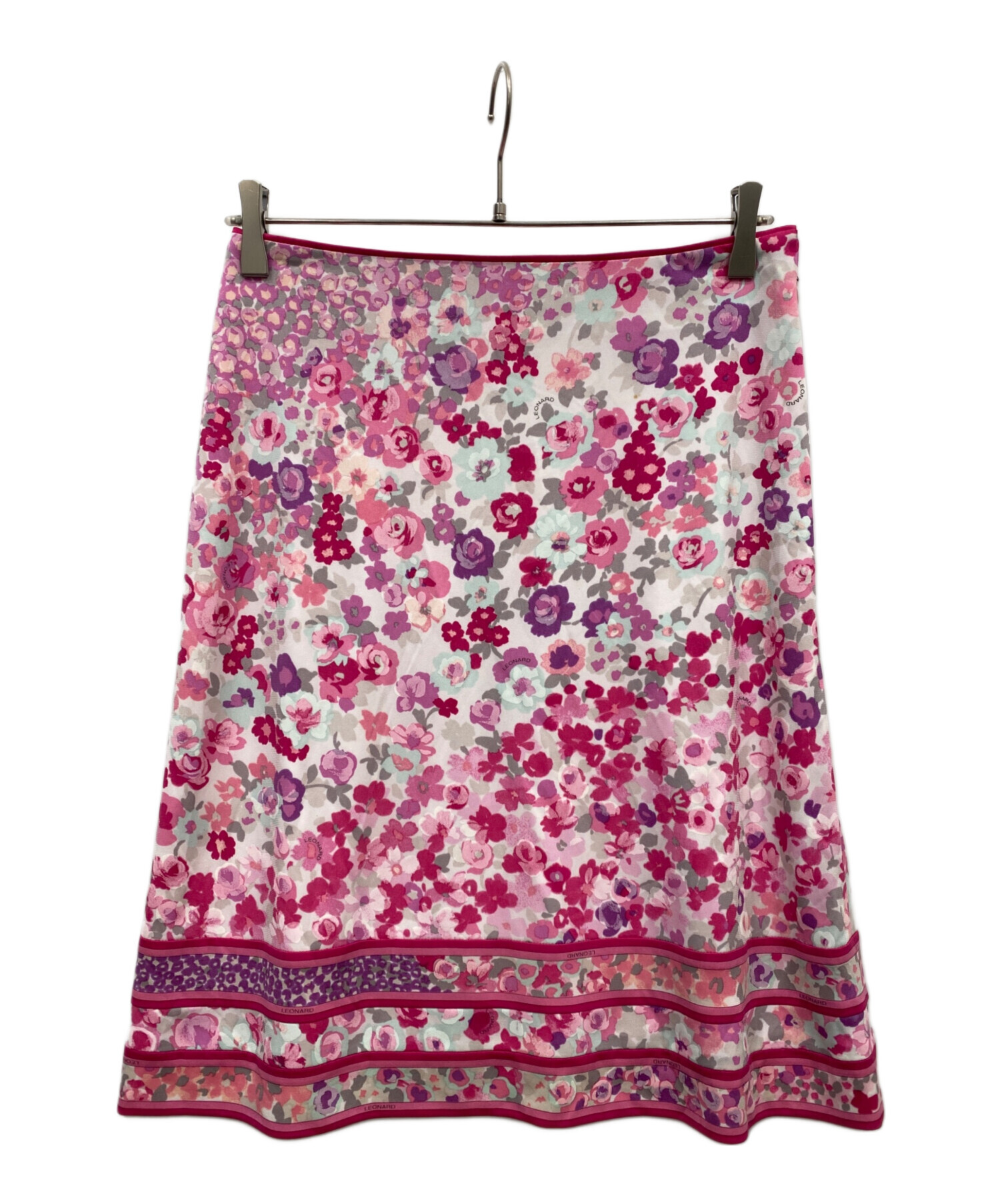 LEONARD 花柄スカト 中古・古着通販】LEONARD (レオナール) 花柄スカート ピンク サイズ:36