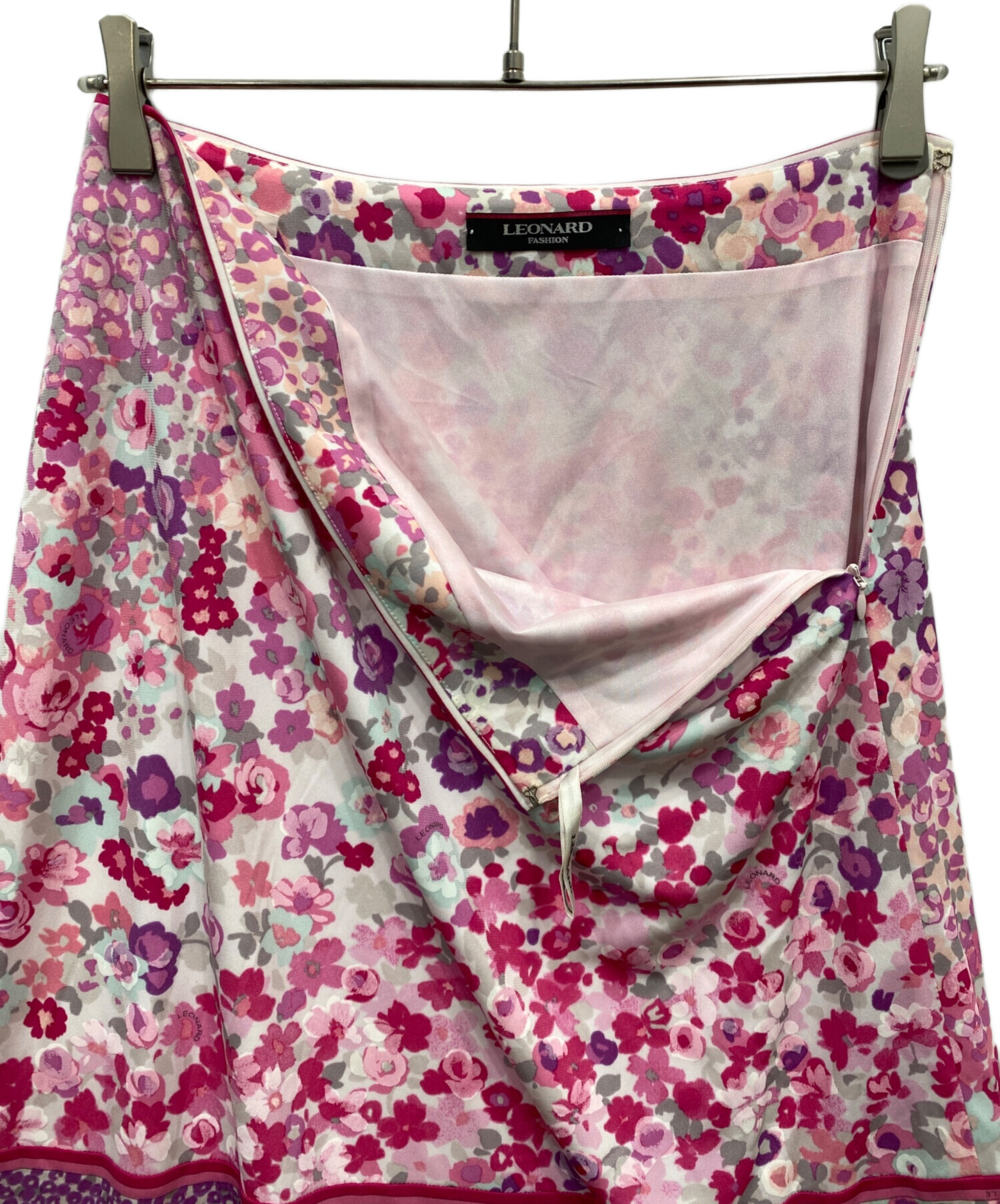 中古・古着通販】LEONARD (レオナール) 花柄スカート ピンク サイズ:36