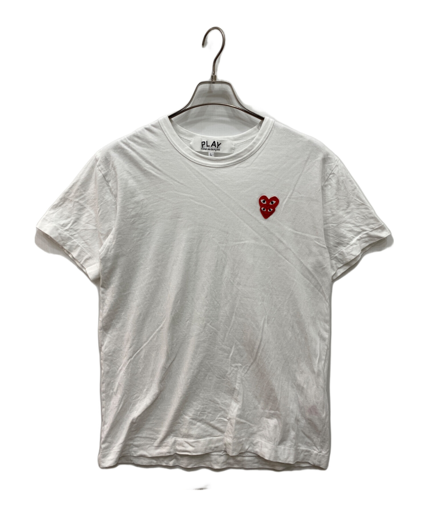 PLAY ハート刺繍 Tシャツ 2枚セット 中古・古着通販】PLAY COMME des GARCONS (プレイコムデギャルソン