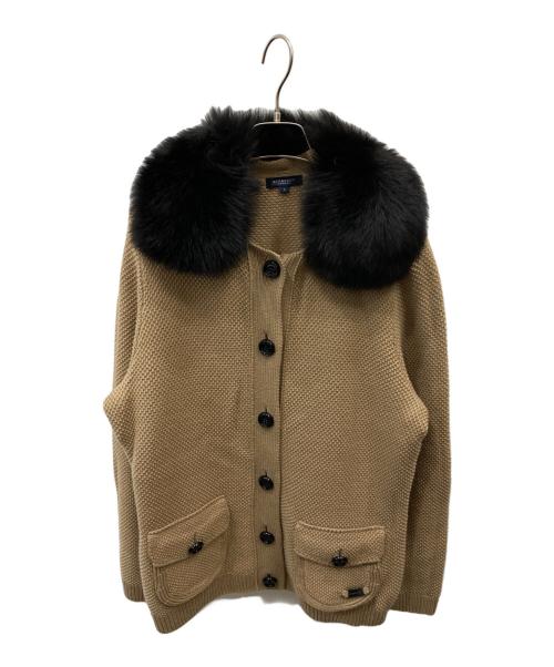 希少 Burberry Black label 襟ファー ニットジャケット 希少 Burberry