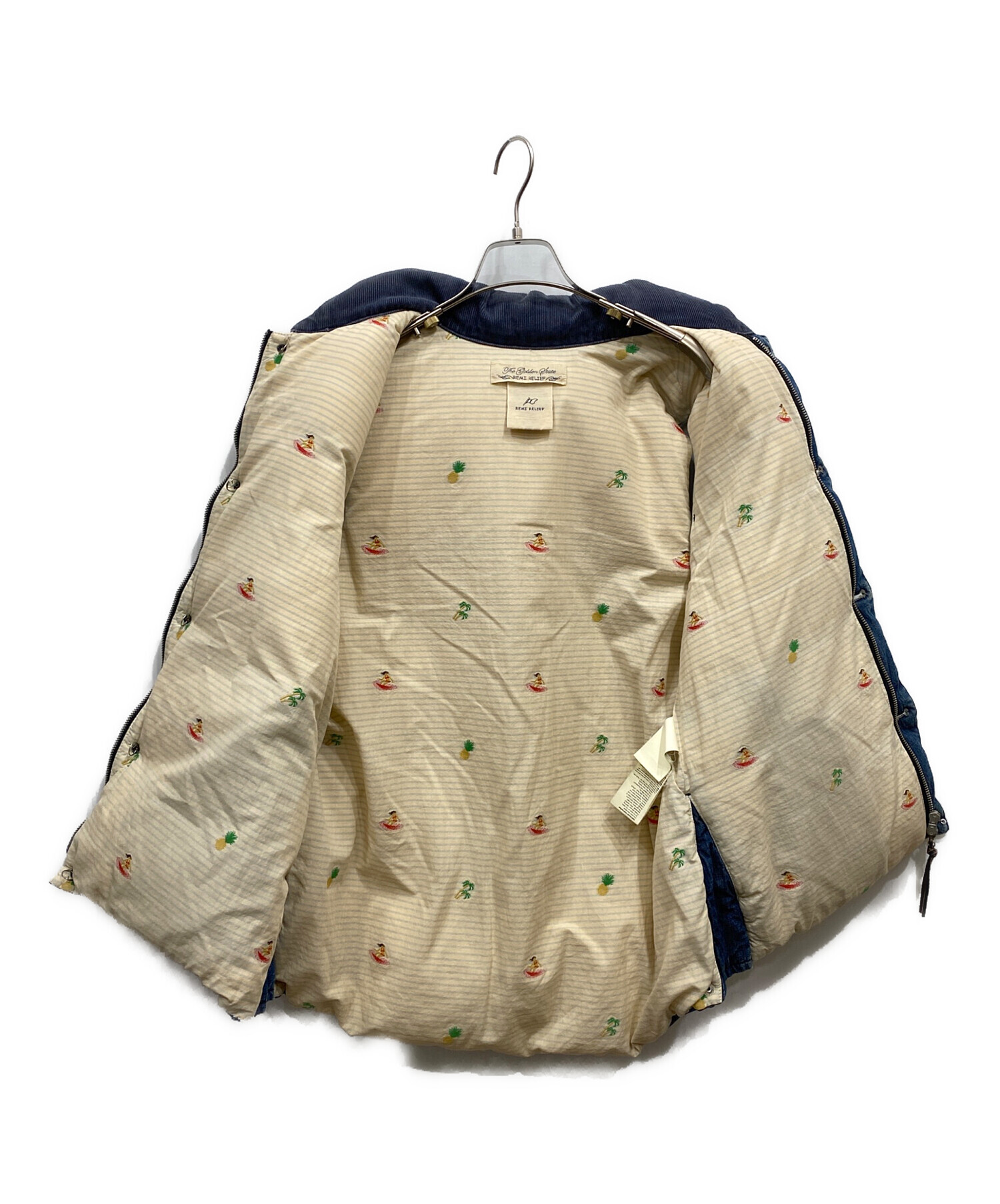 中古・古着通販】REMI RELIEF (レミレリーフ) レザー切替デニムダウン