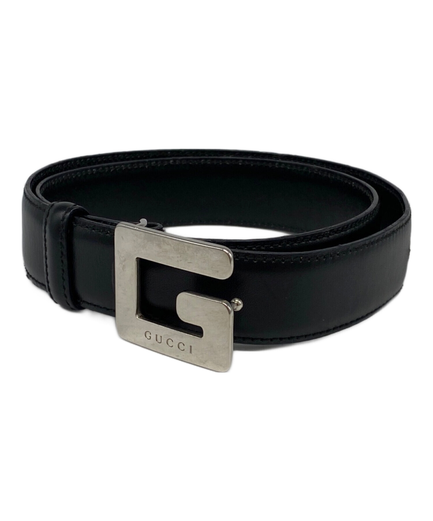 中古・古着通販】GUCCI (グッチ) バックルベルト ブラック サイズ:75