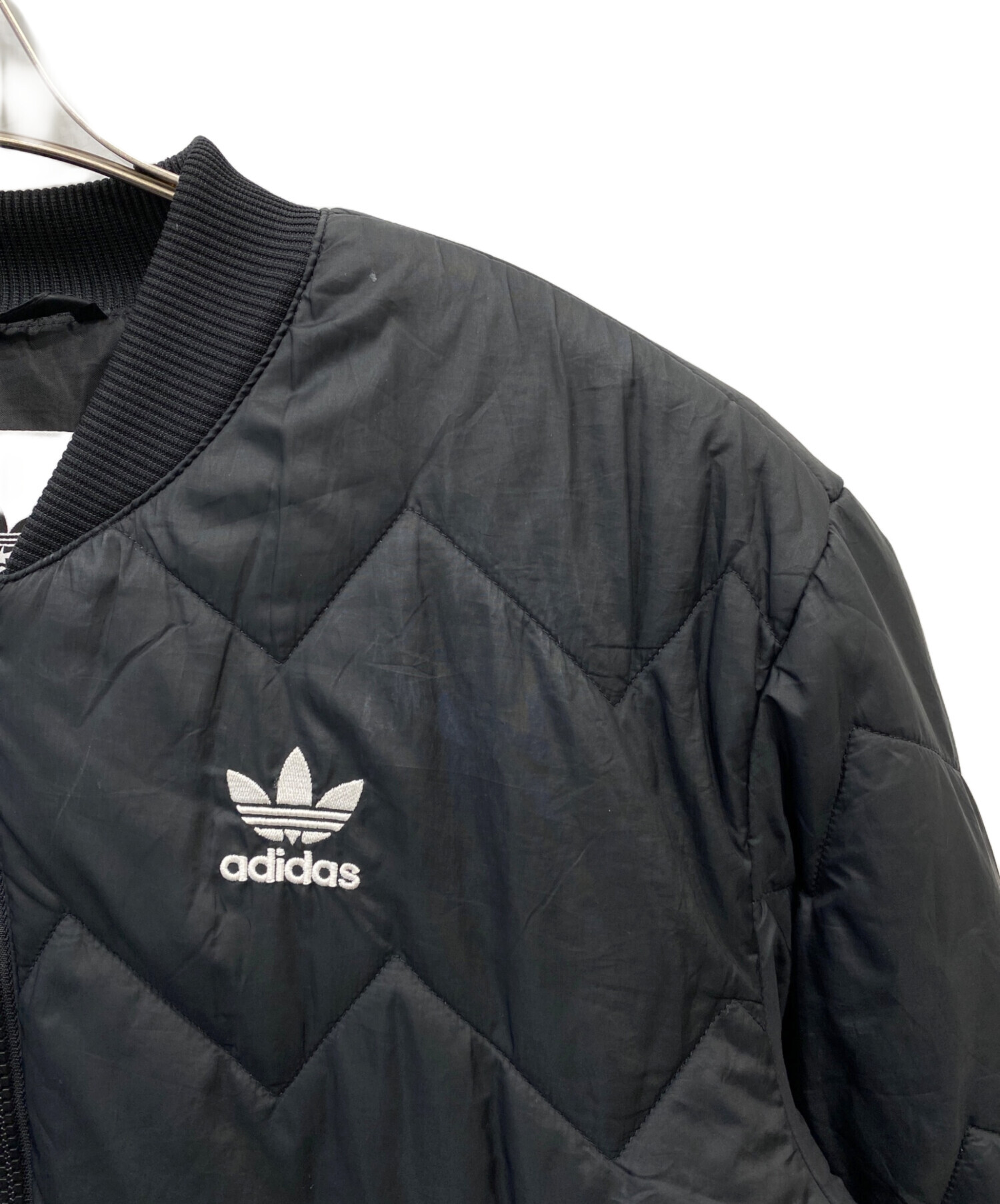 【adidas】アディダス　ネイビー キルティングジャケット　ブルゾン　Lサイズ 中古・古着通販】adidas (アディダス) キルティングブルゾン ネイビー