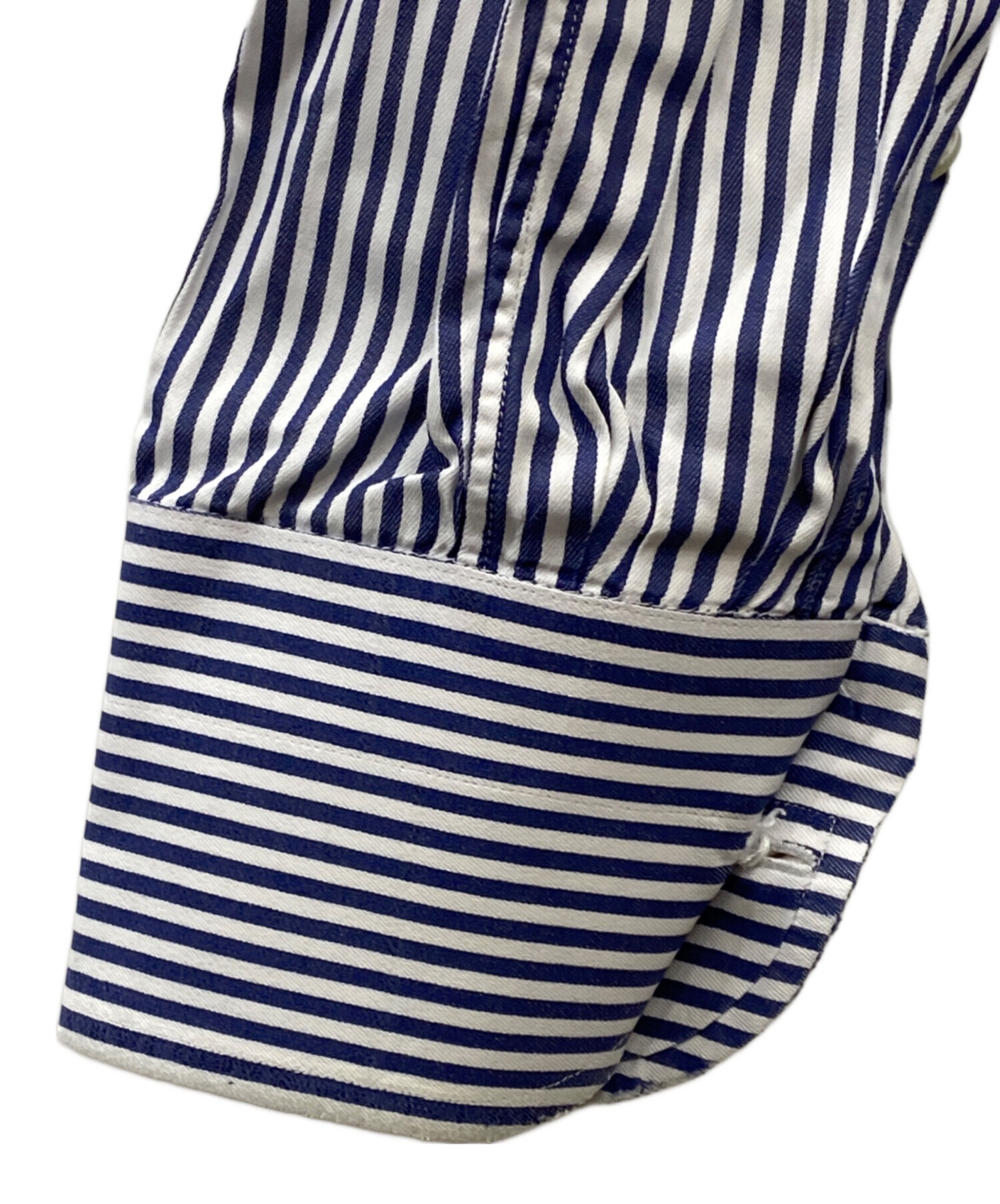 BORRELLI 【美品】長袖シャツ Lサイズ位 ストライプ ボレッリ ビジネス 中古・古着通販】BORRELLI (ボレッリ) ストライプシャツ ブルー サイズ