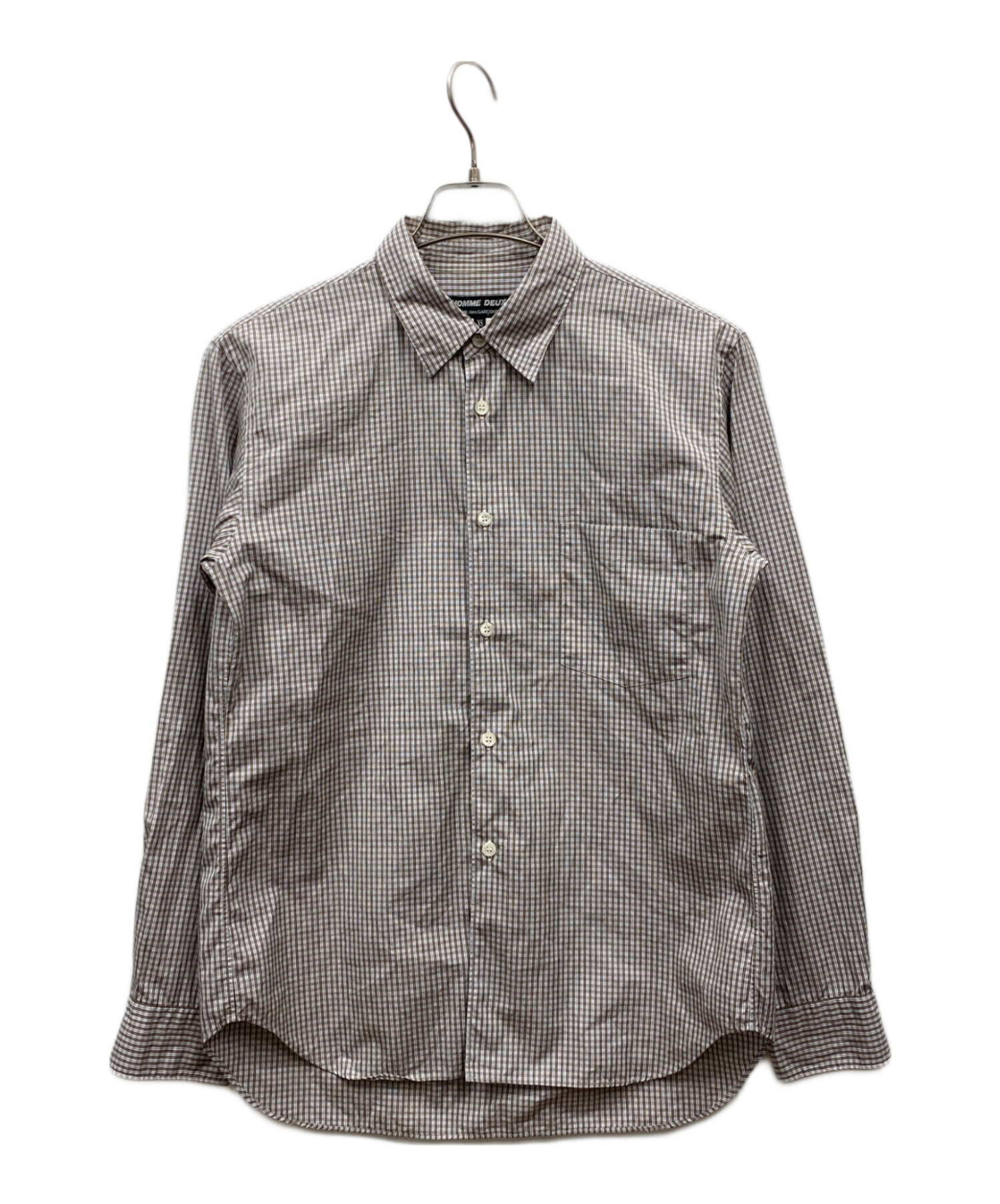 COMME des GARCONS HOMME DEUX / 長袖シャツ/XS/コットン/BRW/チェック/DL-B031/DL-B031/AD2013 中古・古着通販】COMME des GARCONS HOMME DEUX (コムデギャルソン