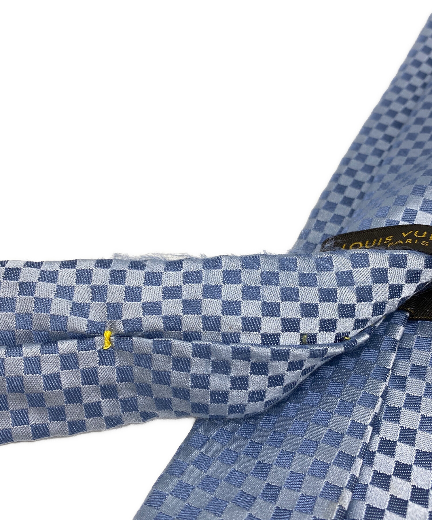 LOUIS VUITTON ブルー チェック柄 ネクタイ 中古・古着通販】LOUIS VUITTON (ルイ ヴィトン) 総柄ネクタイ ブルー
